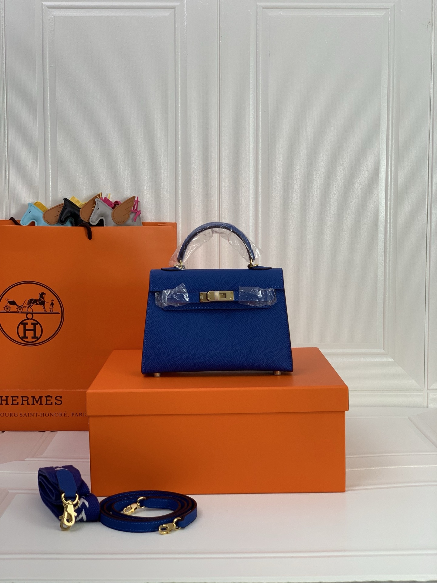凯莉二代mini  水妖蓝金扣 爱马仕Hermes 💤凯莉包kellyHermes经典代表作之一  女士