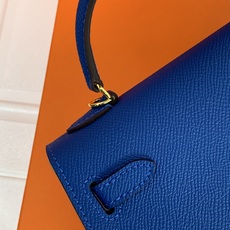 凯莉二代mini 水妖蓝金扣 爱马仕Hermes 💤凯莉包kellyHermes经典代表作之一 女士 凯莉二代mini 水妖蓝金扣 爱马仕Hermes 💤凯莉包kellyHermes经典代表作之一 女士