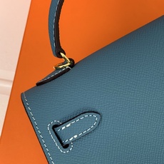 凯莉二代mini 牛仔蓝金扣 爱马仕Hermes 💤凯莉包kellyHermes经典代表作之一 女士 凯莉二代mini 牛仔蓝金扣 爱马仕Hermes 💤凯莉包kellyHermes经典代表作之一 女士