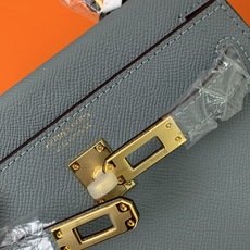 凯莉二代mini 亚麻蓝金扣 爱马仕Hermes 💤凯莉包kellyHermes经典代表作之一 女士 凯莉二代mini 亚麻蓝金扣 爱马仕Hermes 💤凯莉包kellyHermes经典代表作之一 女士