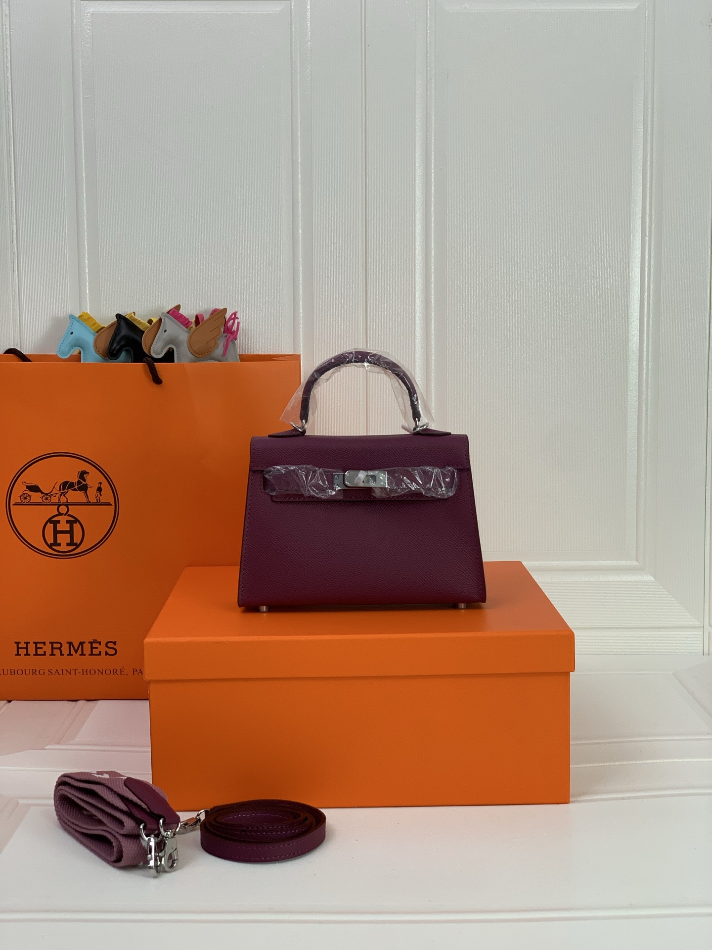 凯莉二代mini  海葵紫银扣 爱马仕Hermes 💤凯莉包kellyHermes经典代表作之一  女士