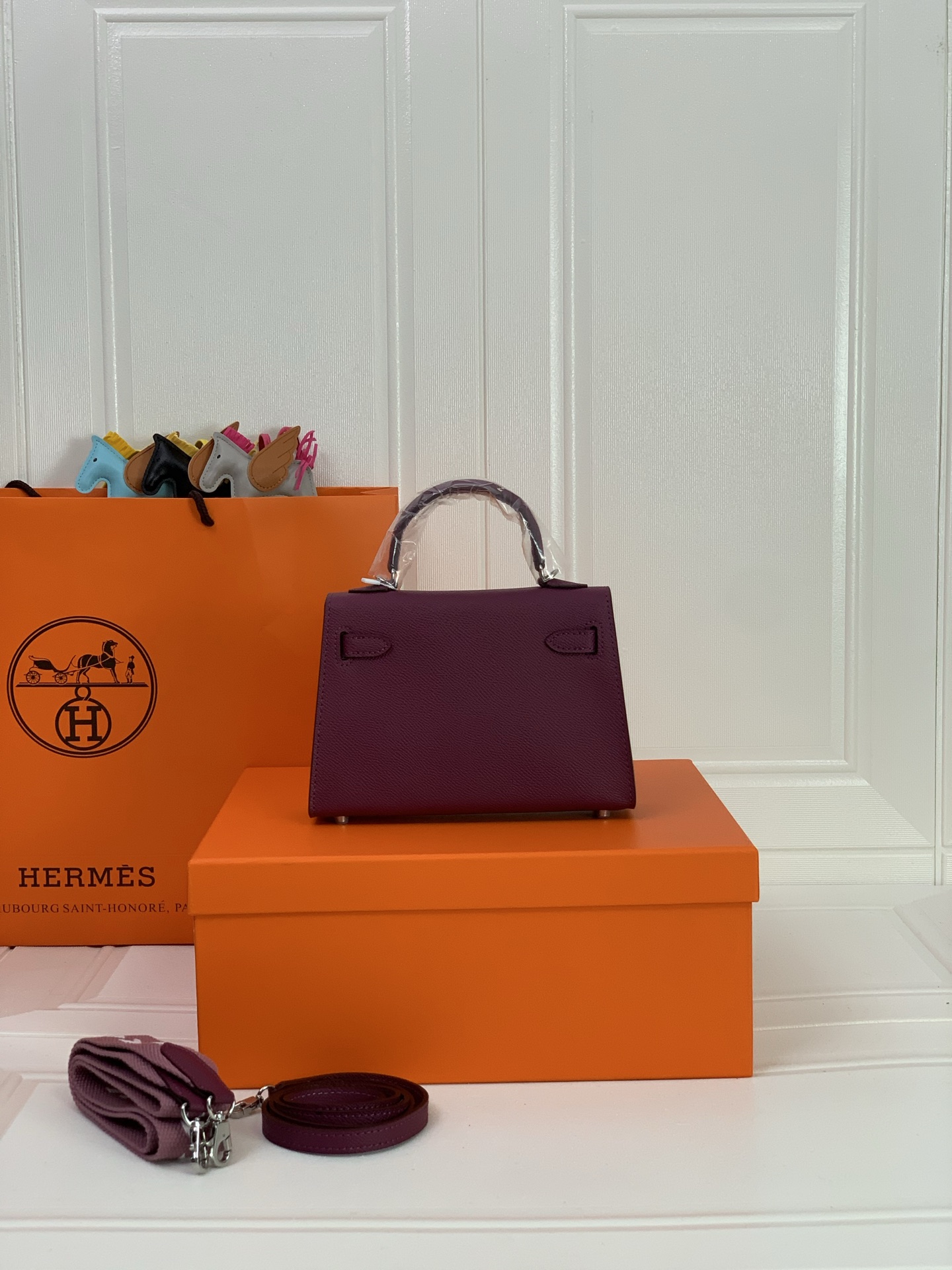 凯莉二代mini  海葵紫银扣 爱马仕Hermes 💤凯莉包kellyHermes经典代表作之一  女士