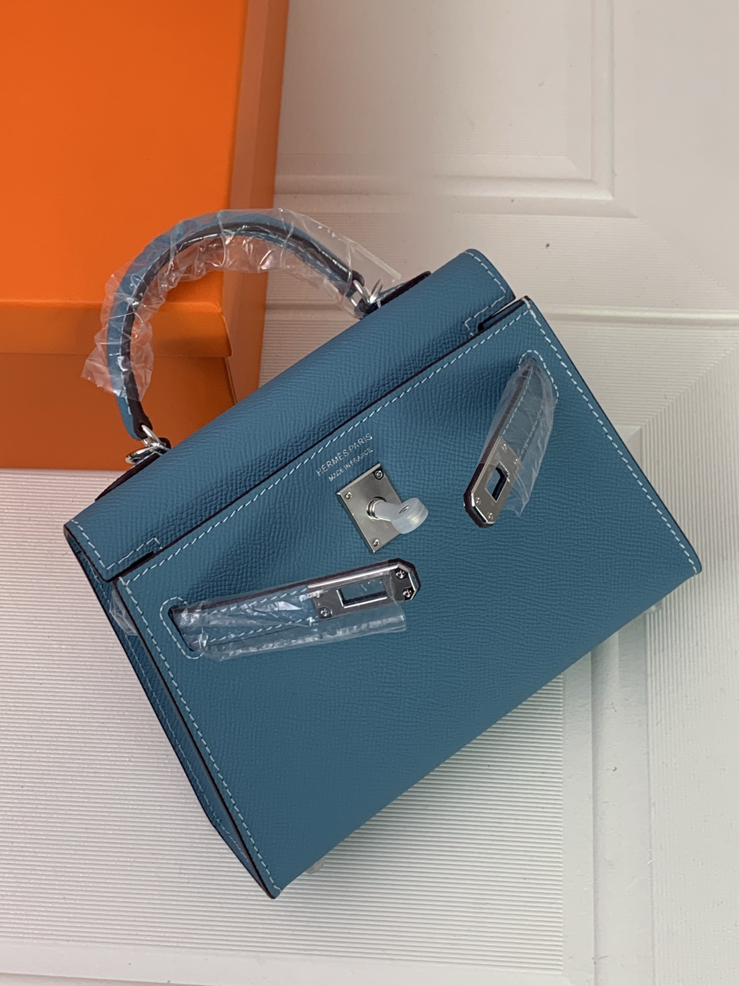 凯莉二代mini  牛仔蓝银扣 爱马仕Hermes 💤凯莉包kellyHermes经典代表作之一  女士