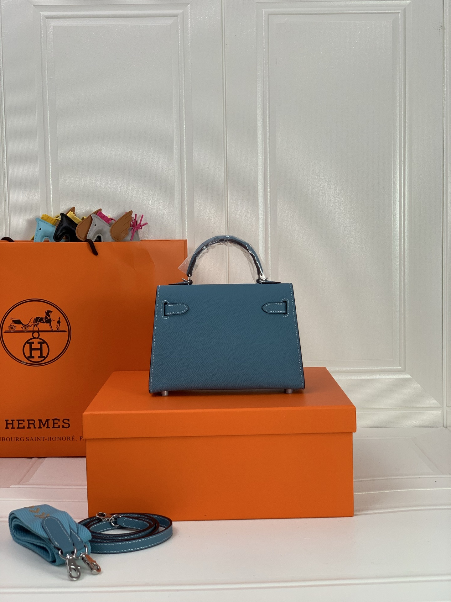 凯莉二代mini  牛仔蓝银扣 爱马仕Hermes 💤凯莉包kellyHermes经典代表作之一  女士