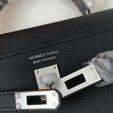 凯莉二代mini 黑色银扣 爱马仕Hermes 💤凯莉包kellyHermes经典代表作之一 女士手 凯莉二代mini 黑色银扣 爱马仕Hermes 💤凯莉包kellyHermes经典代表作之一 女士手