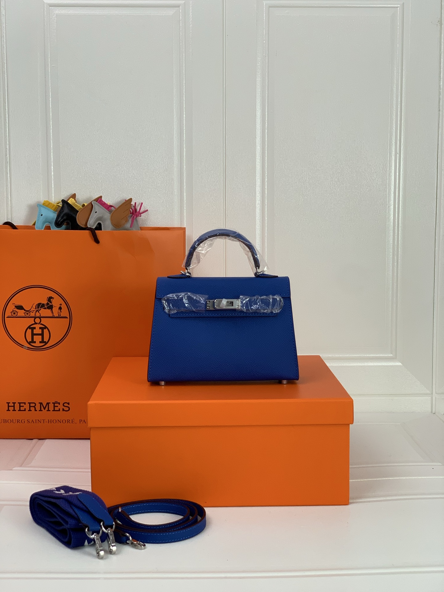 凯莉二代mini  水妖蓝银扣 爱马仕Hermes 💤凯莉包kellyHermes经典代表作之一  女士