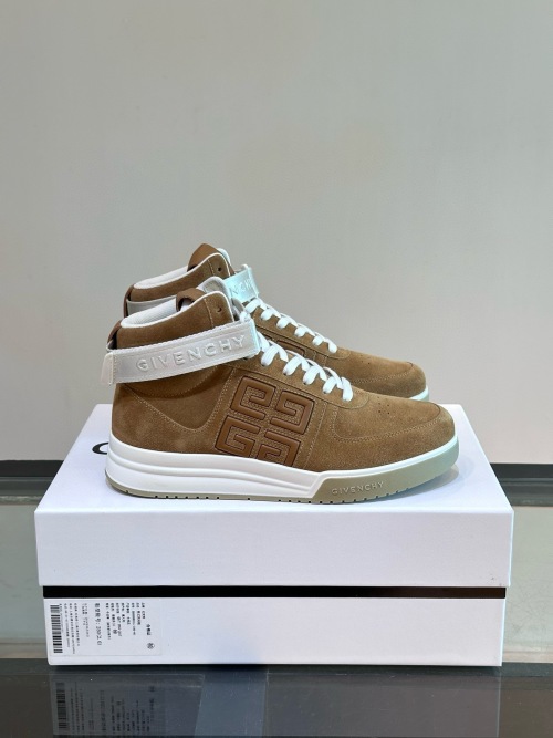 Givenchy 4G High-Top Sneakers in Brown Suede Leather with Logo Strap 1 Givenchy 4G High-Top Sneakers in Brown Suede Leather with Logo Strap