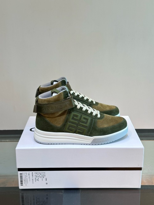 Givenchy 4G High-Top Sneakers in Olive Green Suede Leather 1 Givenchy 4G High-Top Sneakers in Olive Green Suede Leather