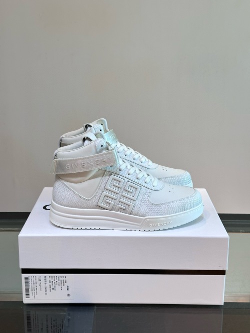 Givenchy 4G High-Top Sneakers in White Leather with Embossed Logo