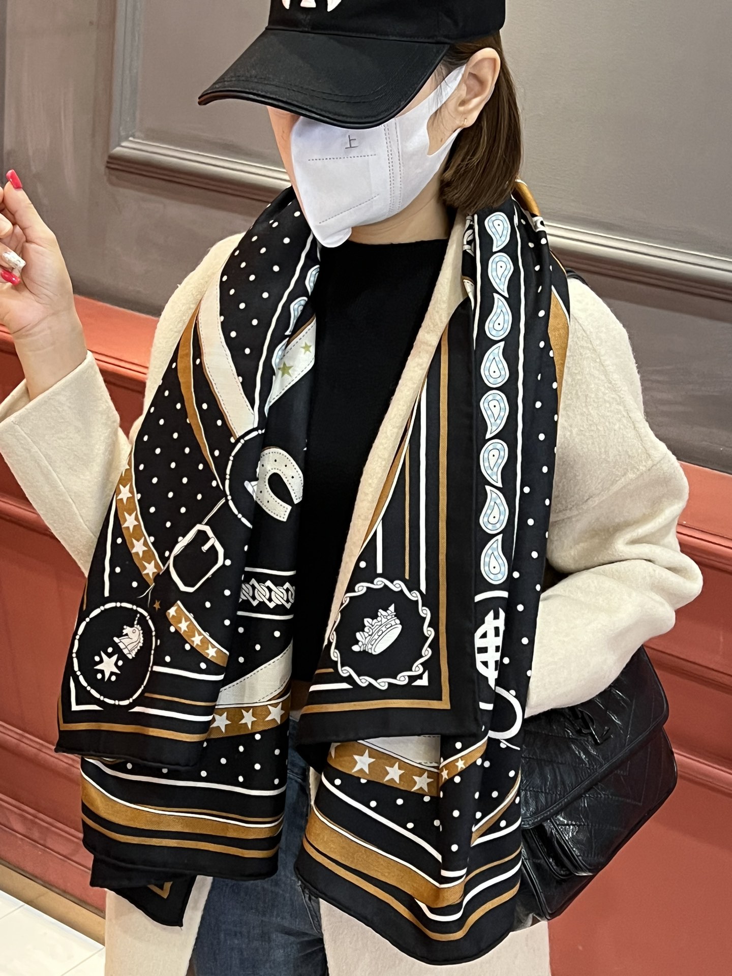 NO:171510,Hermes Velvet Shawl 