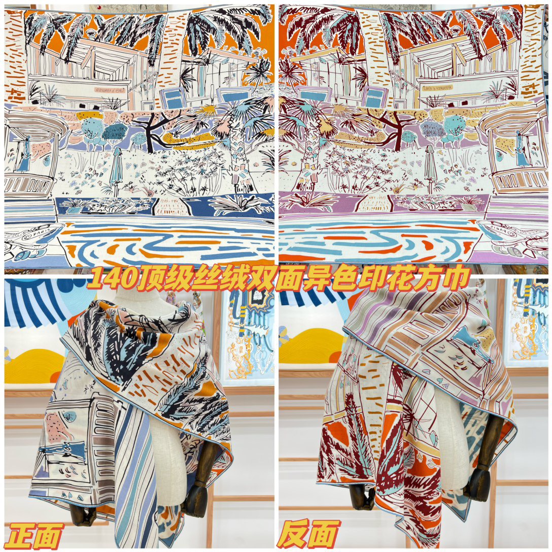 NO:172671,[Front] Color No. 2~ Fall and winter matching tool top double color double-sided silk cashmere shawl!  !  1 equals 2] The finishing touch is wonderful, I like both the patterns and color schemes, and I like another velvet shawl designed with double-sided color matching craftsmanship. I like it very much!  !  !  !  One shawl is equal to two wearing it to create a high-end feel!  The physical body is really fashionable!  !  This batch is of excellent quality!  I would like to remind my sisters that you must buy it early, this one will not help!  A shawl has two colors, both front and back, which really saves money and saves you home. There is no need to worry about the colors, just earn two at a time!  !  !  Size specifications 140*140 Top double-sided printing and dyeing double-color silk cashmere shawls, high-version scarf, real silk, shawls19860909【正面】2号色～秋冬搭配利器顶级双配色双面版真丝羊绒披肩！！1条等于2条】点睛精彩,图案和配色都超级喜欢,又一款双面配色工艺设计的丝绒披肩,超级喜欢！！！！一条披肩等于两条穿出高级感！实物上身真的很时髦气质！！这个批次品质超好！提醒下喜欢的姐妹们,必须早点入手,这个出完无补的！一条披肩正反两种配色,真是省银子省到家了,不用纠结颜色了,一次入两！！！尺寸规格140*140顶级双面印染双配色真丝羊绒披肩,高版本围巾,real silk,shawls,scarf