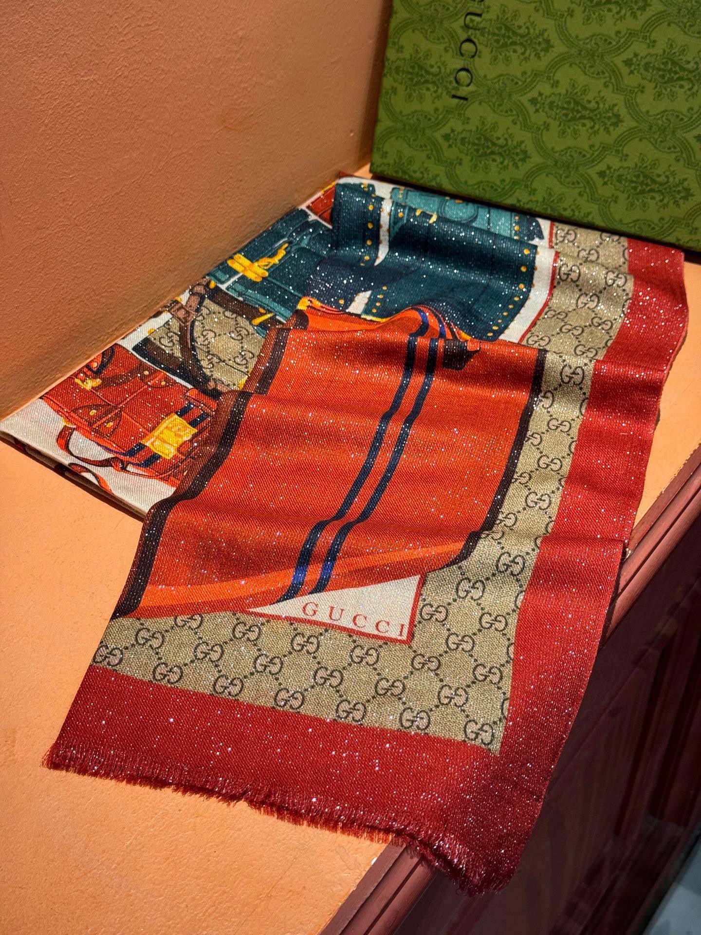 Gucci Haute Couture Silk Twill Scarf Shawl Ref 8