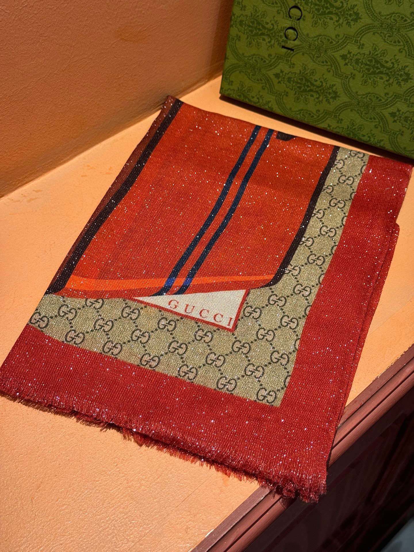 Gucci Haute Couture Silk Twill Scarf Shawl Ref 5