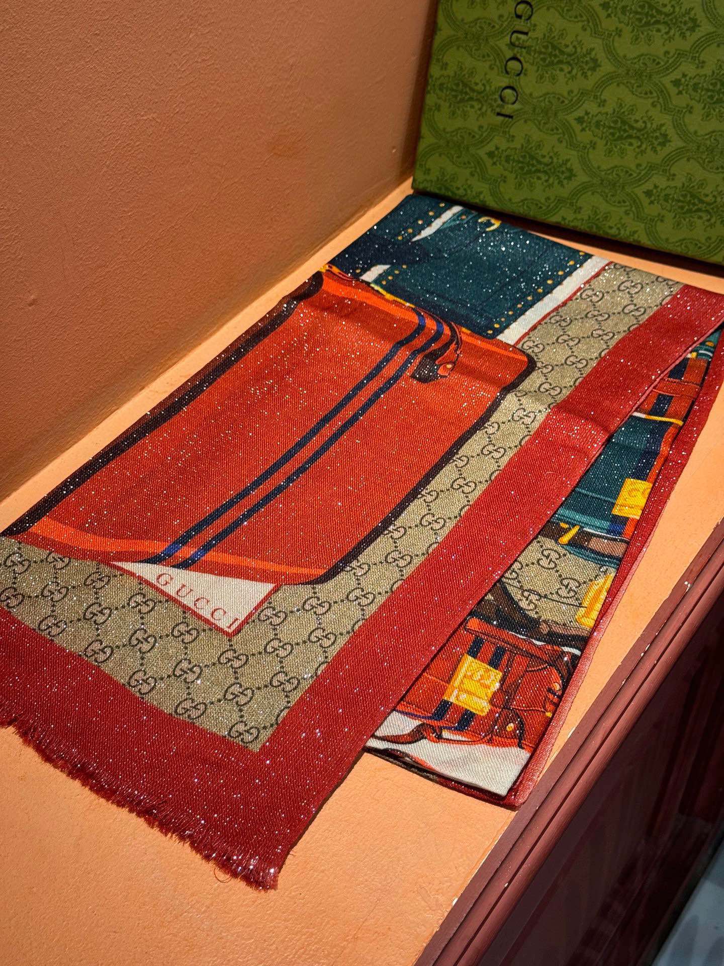 Gucci Haute Couture Silk Twill Scarf Shawl Ref 6