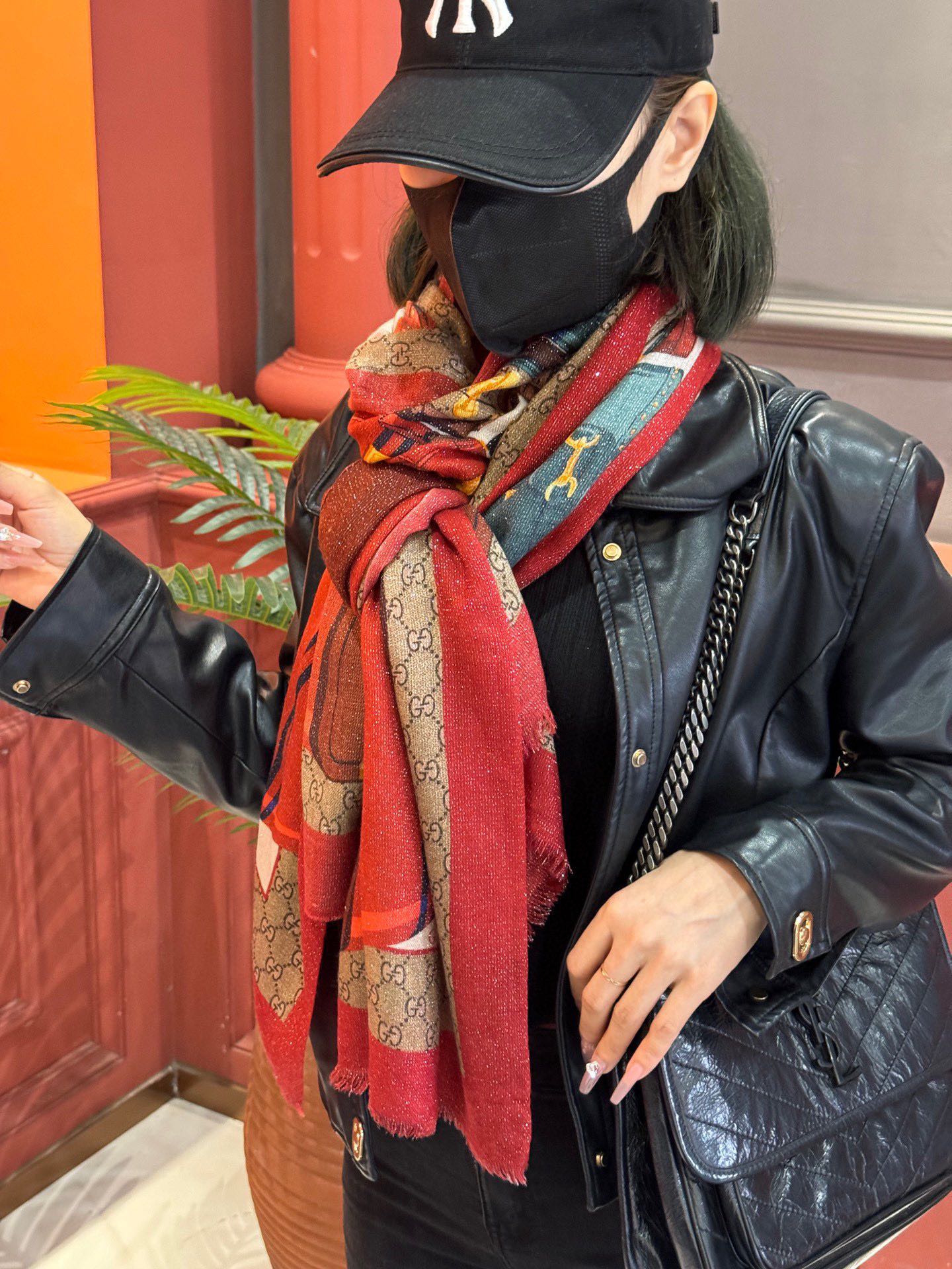 Gucci Haute Couture Silk Twill Scarf Shawl Ref 4