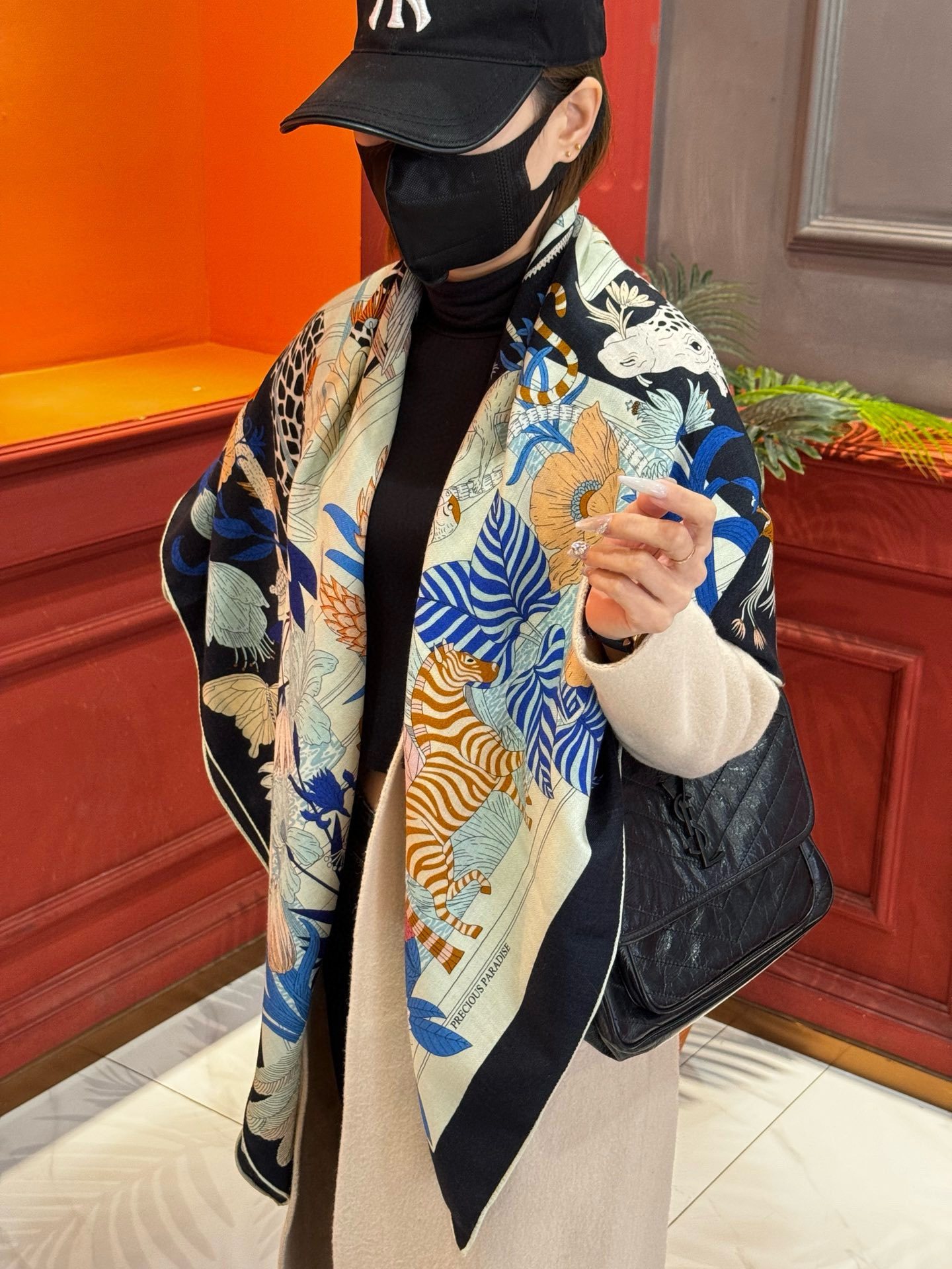 羊绒新款买了都说好看️推荐爱马仕双面同色羊绒方巾奇珍乐园双面同色140顶级工艺超值️爱马仕专柜爆款立体呈