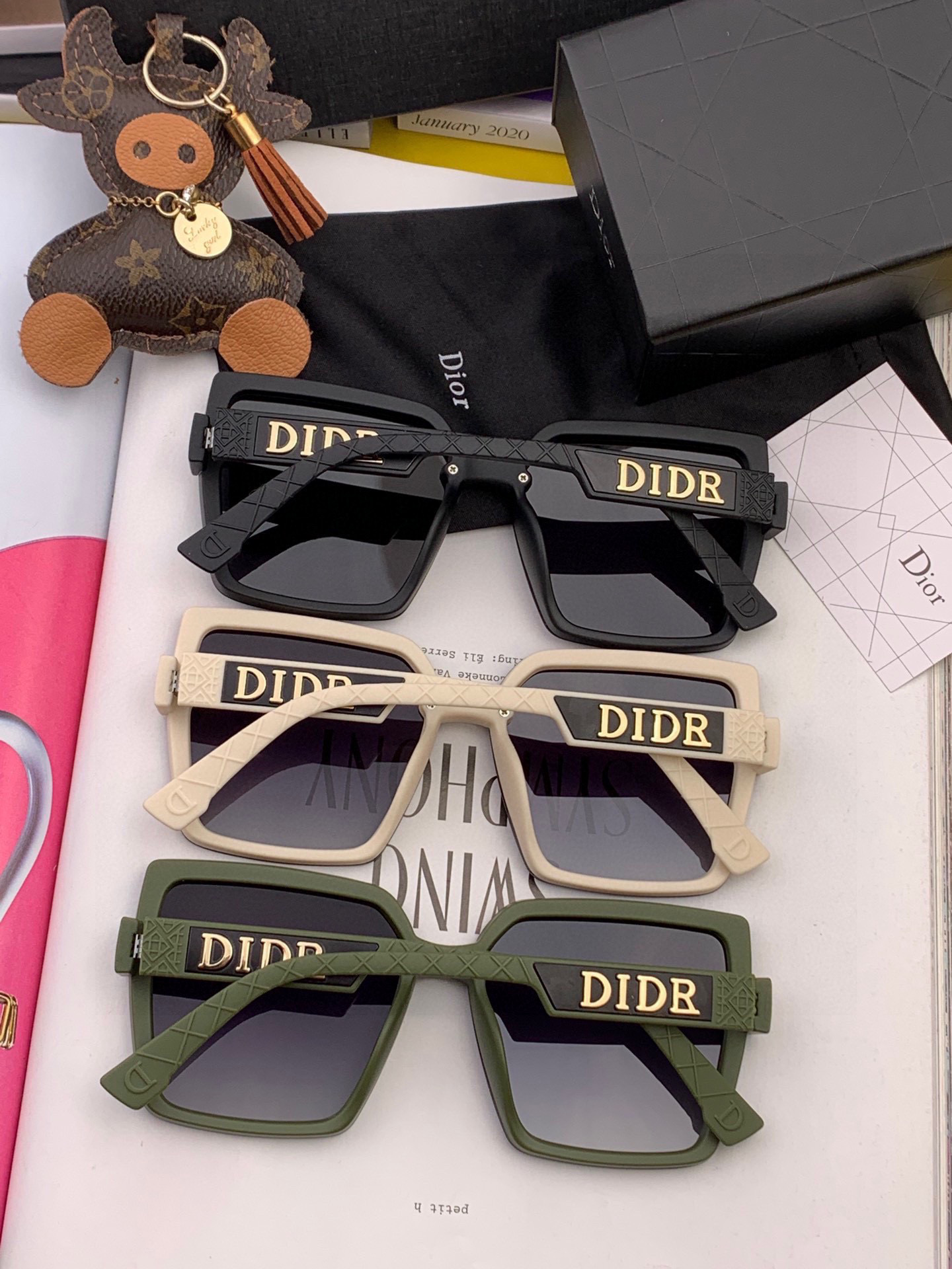  🔺 【DIOR-迪奥】2024开春新款 潮流爆款 时尚方框偏光太阳镜 高品质 佩戴舒适 网红潮款墨镜 