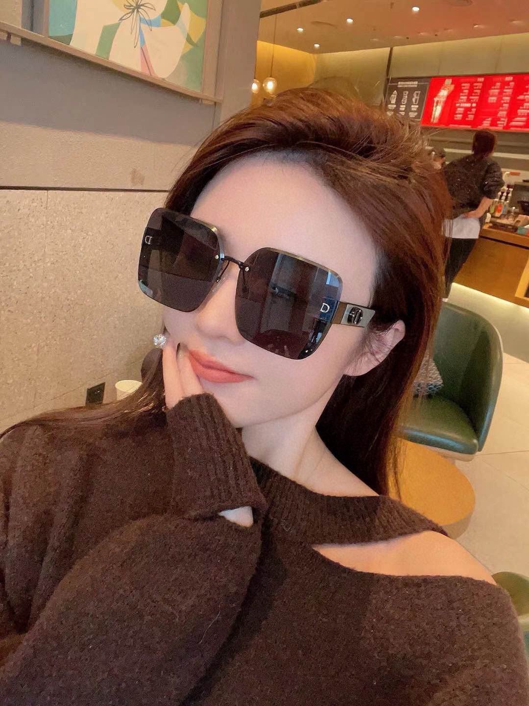 🔺 【DIOR-迪奥】2025开春新款 潮流爆款 时尚方框偏光太阳镜 高品质 佩戴舒适 网红潮款墨镜 女
