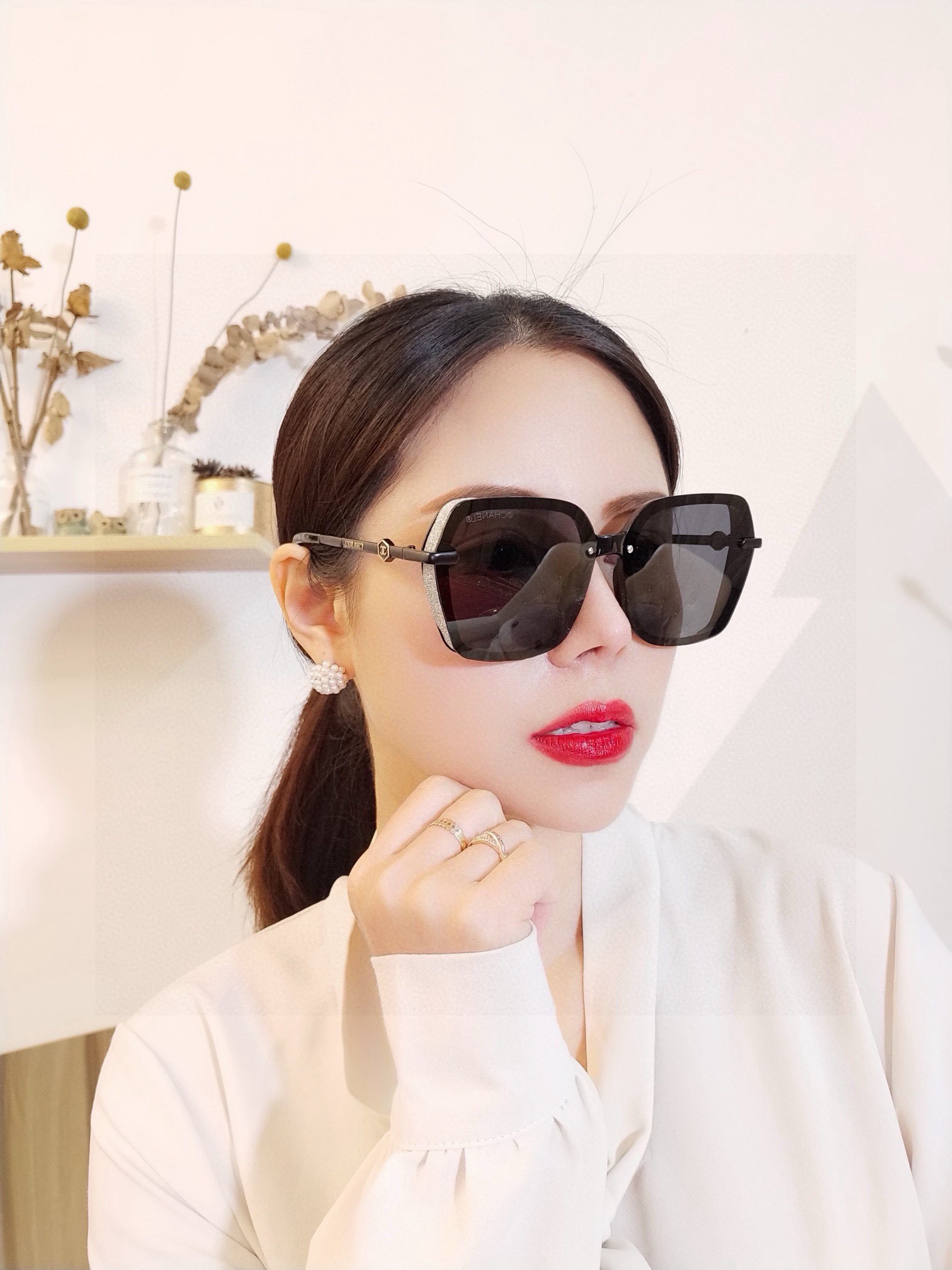  香奈儿2025新款偏光太阳镜潮流🐚时尚 女士款百搭瘦脸太阳镜 高品质 开车太阳镜🌟型号：CH3200