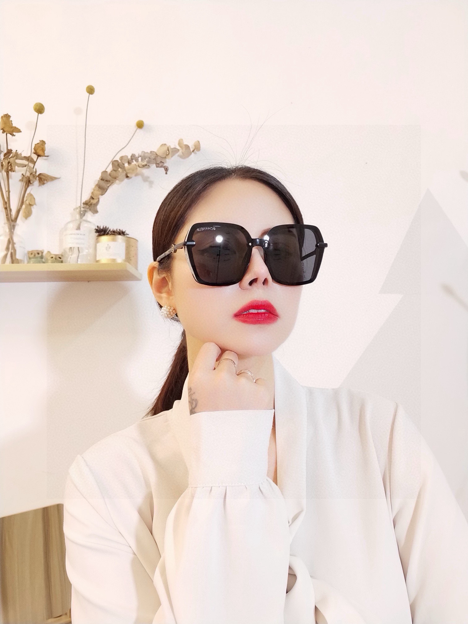  香奈儿2025新款偏光太阳镜潮流🐚时尚 女士款百搭瘦脸太阳镜 高品质 开车太阳镜🌟型号：CH3200