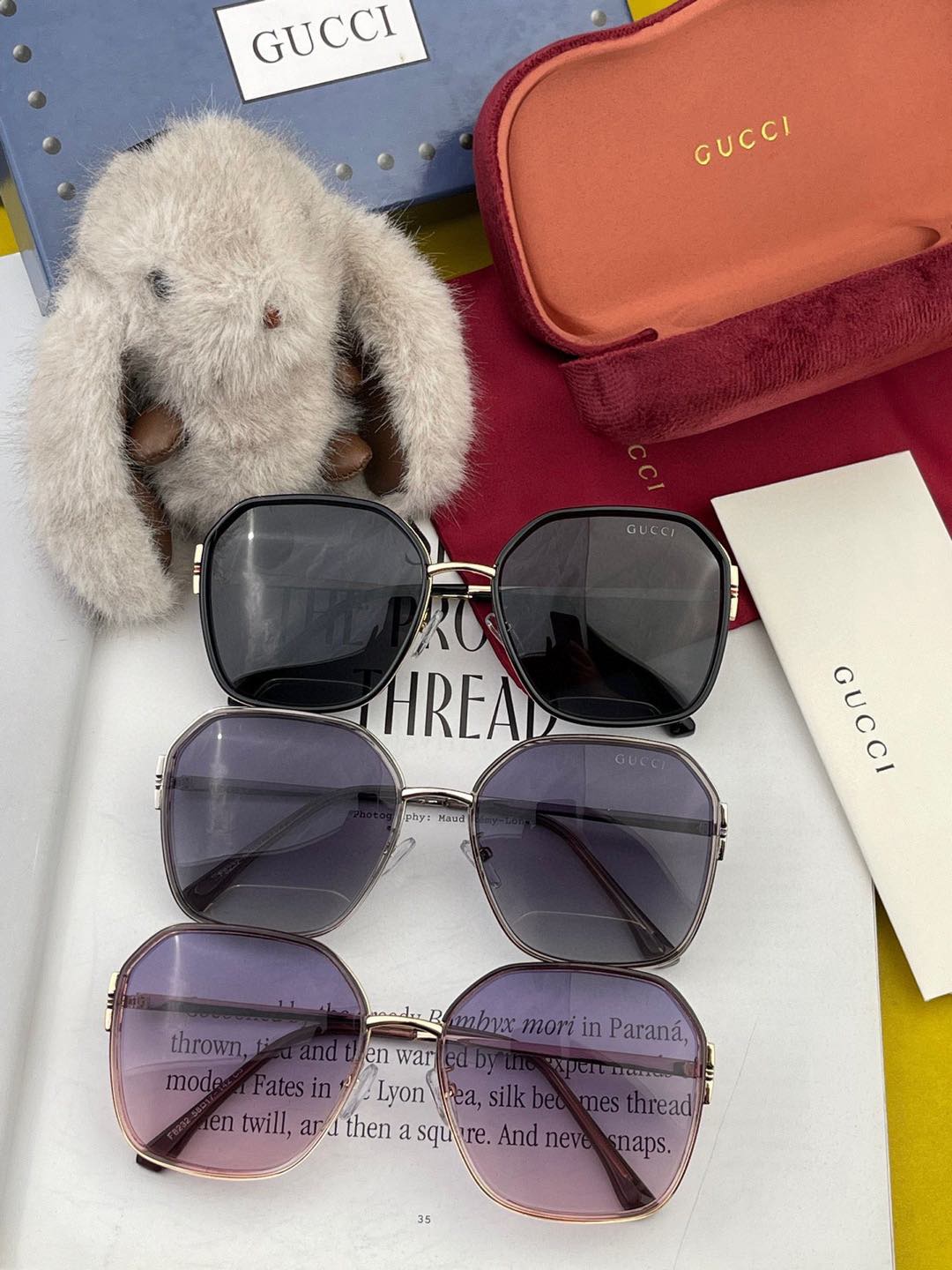    🔺 GUCCI🔻2025官方新款 众多明星同款色‼️‼️新款大框偏光墨镜 🌈🌈宝丽来超清加厚太阳镜