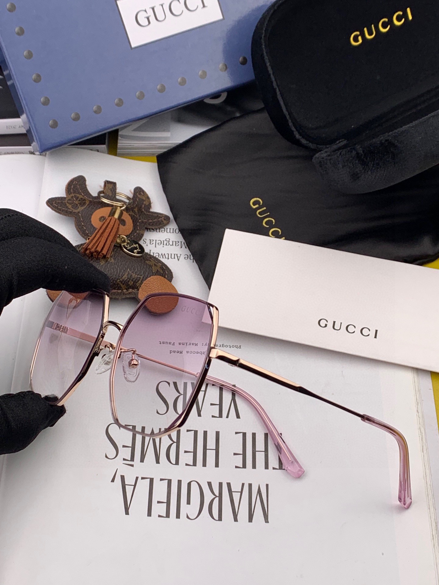   GUCCI-古驰意大利进口🇮🇹2024时尚潮流奢华装饰太阳眼镜 尼龙高清太阳镜明星海报款 超高复杂工
