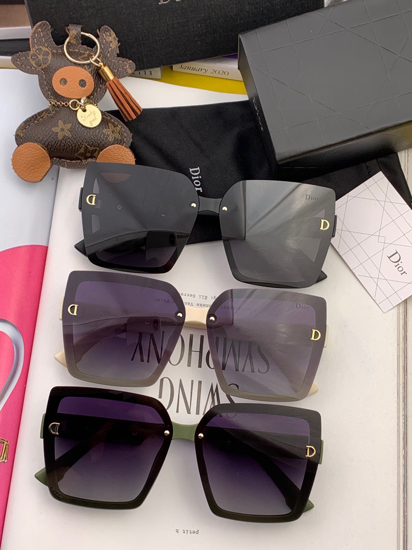  🔺 【DIOR-迪奥】2024开春新款 潮流爆款 时尚方框偏光太阳镜 高品质 佩戴舒适 网红潮款墨镜 