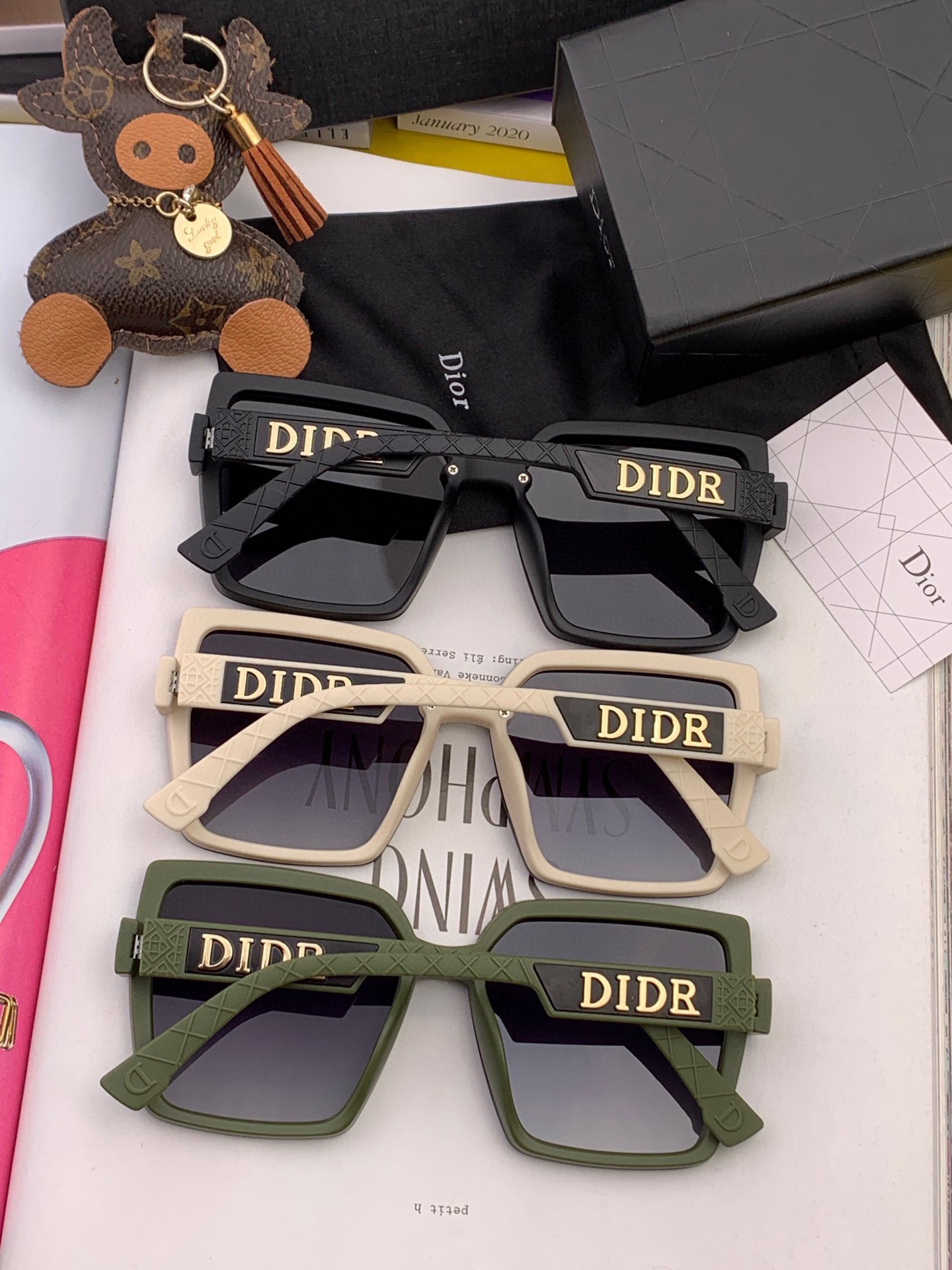  🔺 【DIOR-迪奥】2024开春新款 潮流爆款 时尚方框偏光太阳镜 高品质 佩戴舒适 网红潮款墨镜 