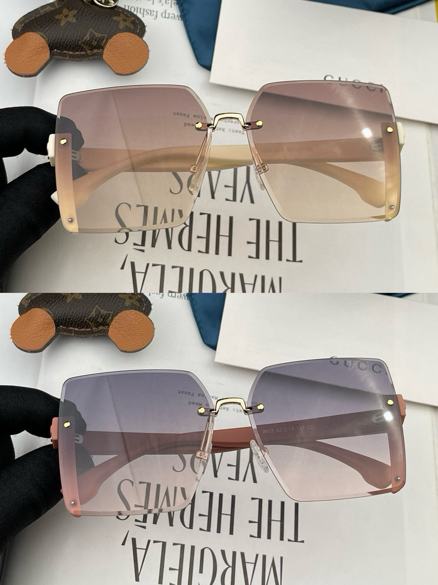 🔺 【GUCCI】2025开春新款 潮流爆款 时尚方框太阳镜 高品质 佩戴舒适 网红潮款墨镜 型号：G3