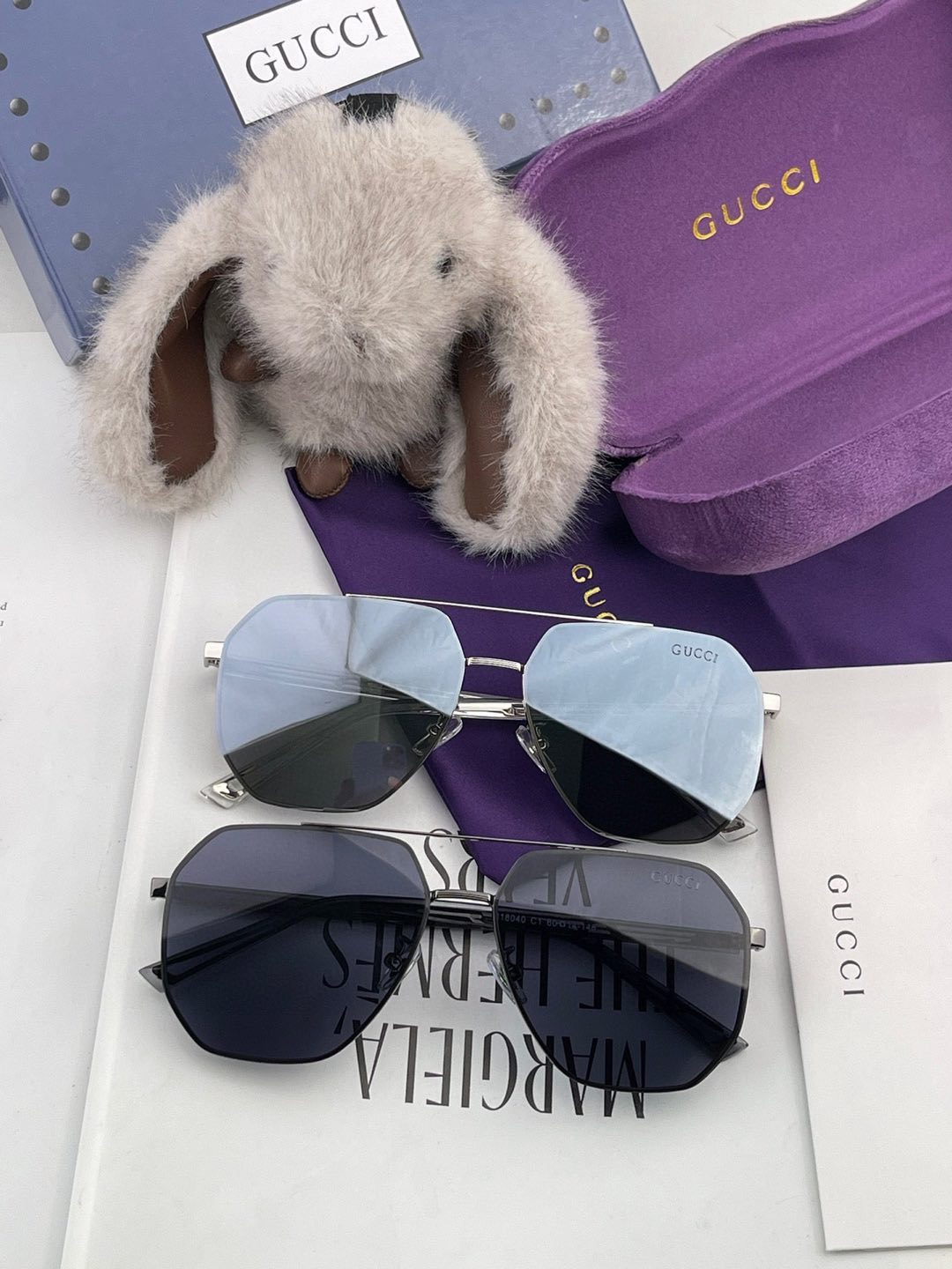         GUCCI 男款炫彩飞行员偏光太阳镜 ❤️材质：高清尼龙加厚卡槽高清偏光镜片 🌹无边框镜