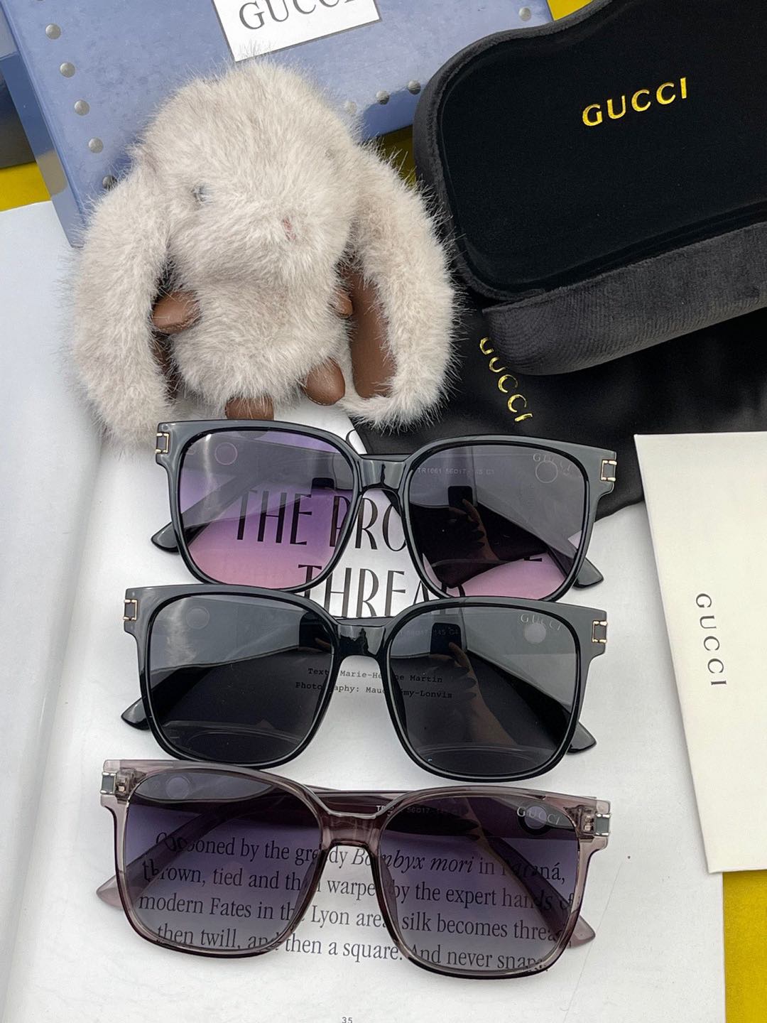  GUCCI 2025开春新款 最新款方框太阳镜 各路网红纷纷带起气场满分‼️ 俏皮甜美.上脸效果更佳.