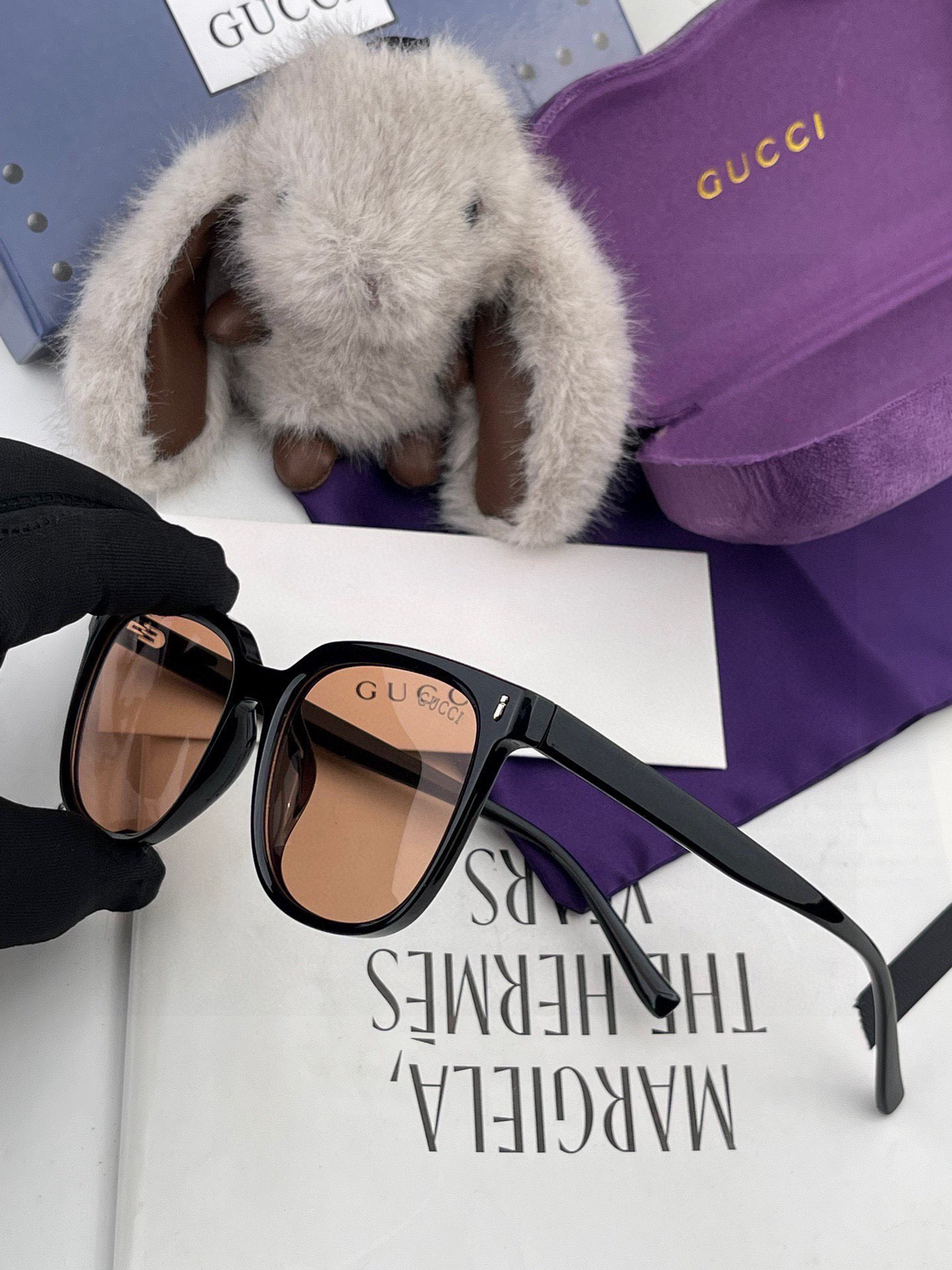 🔺 【GUCCI】2025开春新款 潮流爆款 时尚方框偏光太阳镜 高品质 佩戴舒适 网红潮款墨镜 女士高