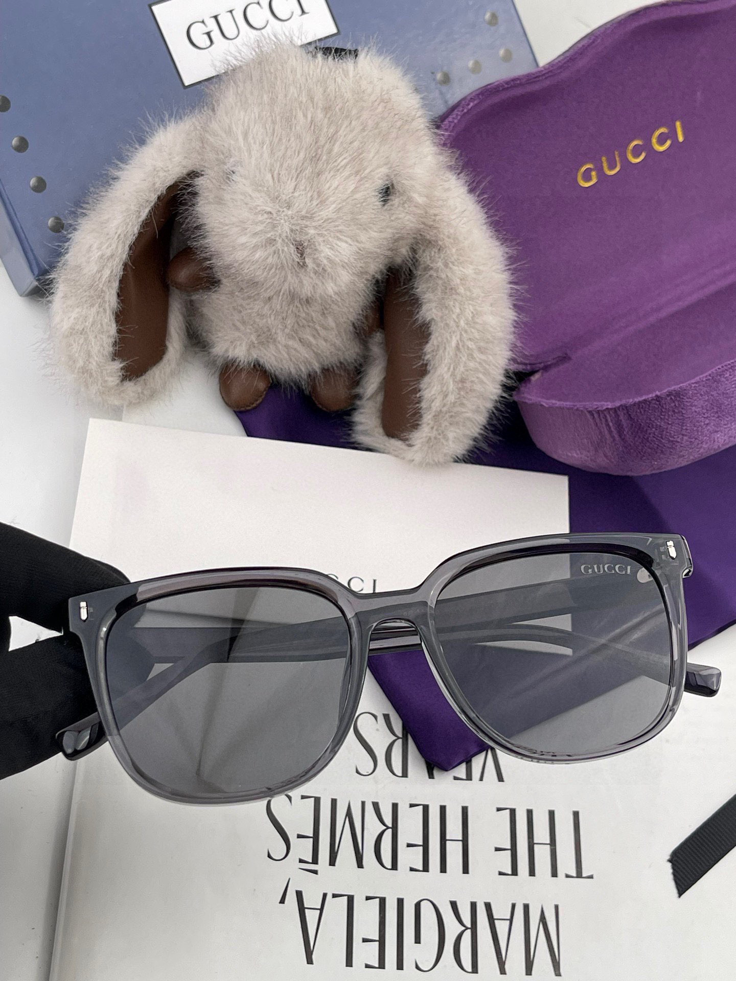 🔺 【GUCCI】2025开春新款 潮流爆款 时尚方框偏光太阳镜 高品质 佩戴舒适 网红潮款墨镜 女士高
