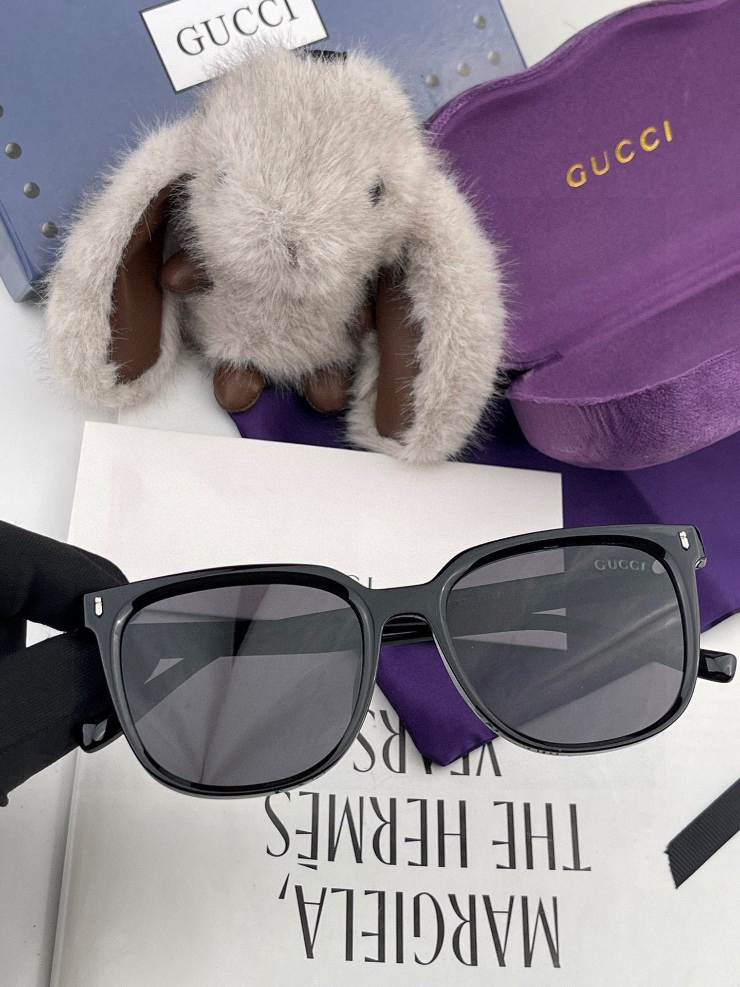 🔺 【GUCCI】2025开春新款 潮流爆款 时尚方框偏光太阳镜 高品质 佩戴舒适 网红潮款墨镜 女士高