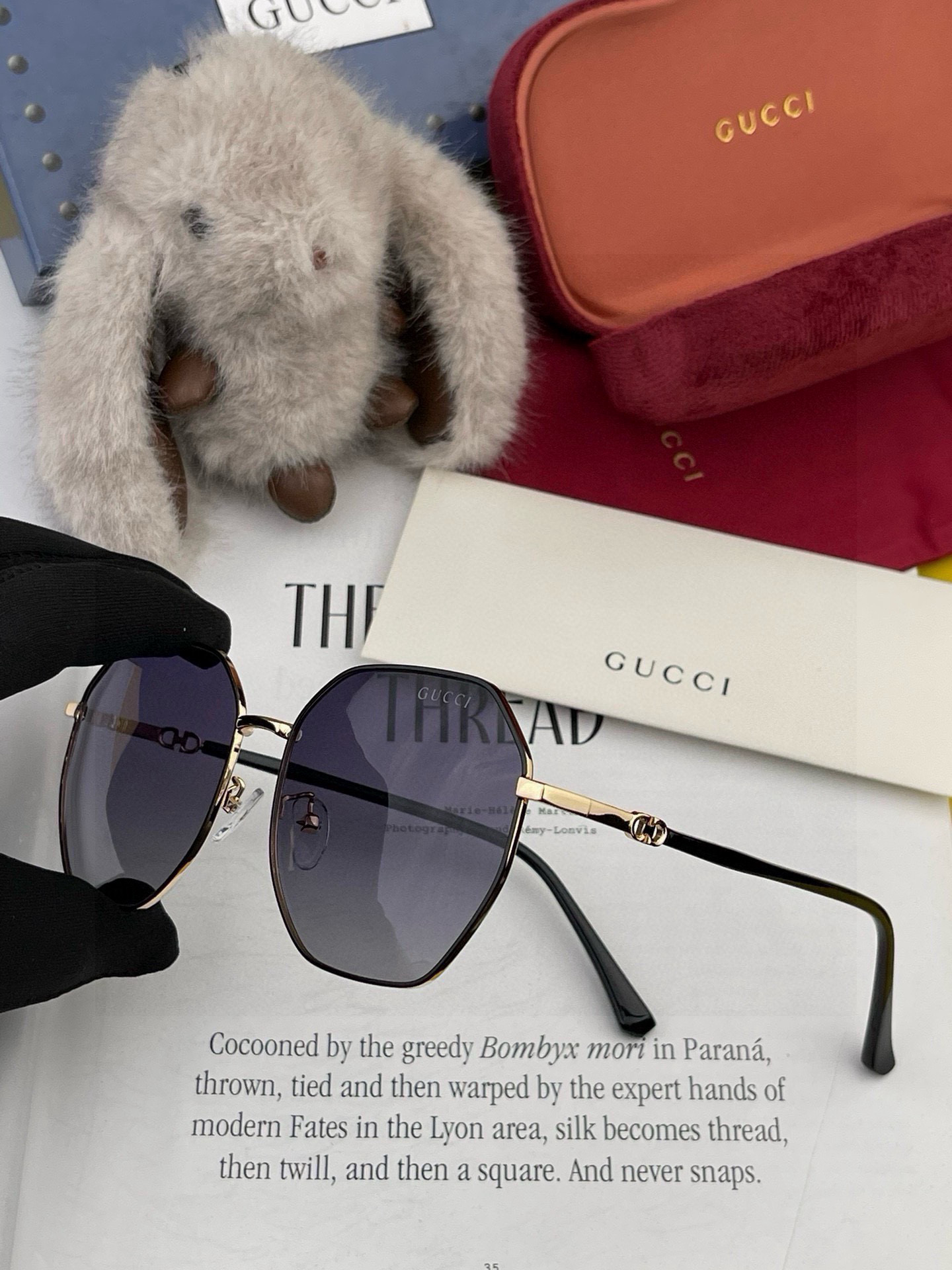    🔺 GUCCI🔻2025官方新款 众多明星同款色‼️‼️新款大框偏光墨镜 🌈🌈宝丽来超清加厚太阳镜