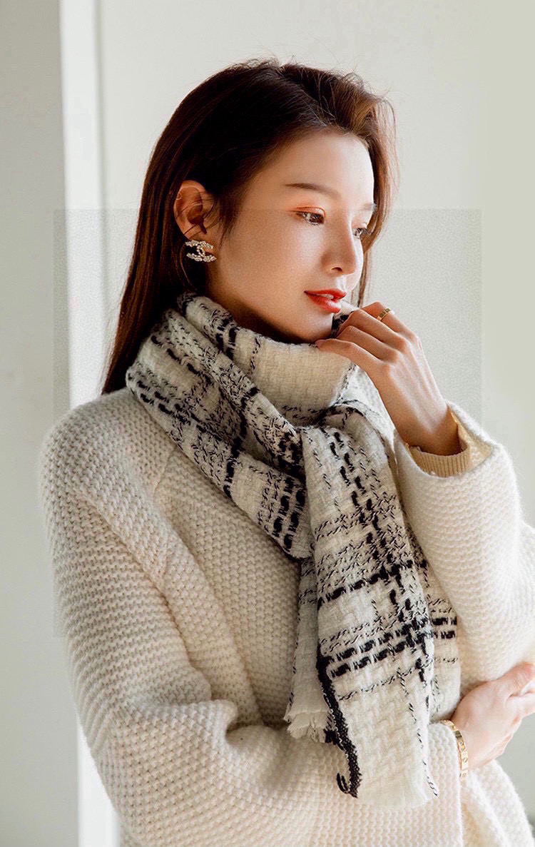  ‼️新😘😘香奈儿（CHANEL）年度最美‼️ 【双C编织格纹披肩】独家渠道原单货‼️年度最新力作 顶极