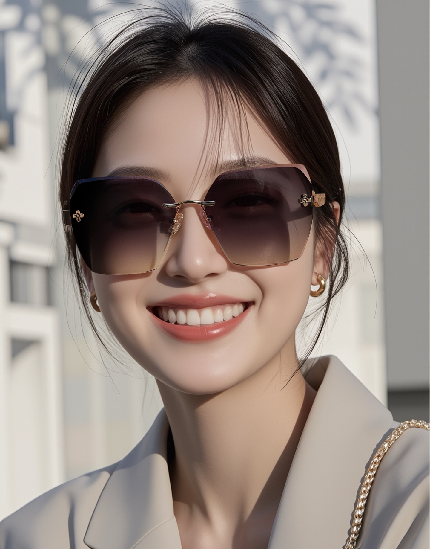 【尼龙系列】lv大框太阳镜墨镜经典的方框设计，不挑脸型，无论搭配大衣还是连衣裙都非常显气质尼龙镜片预防紫