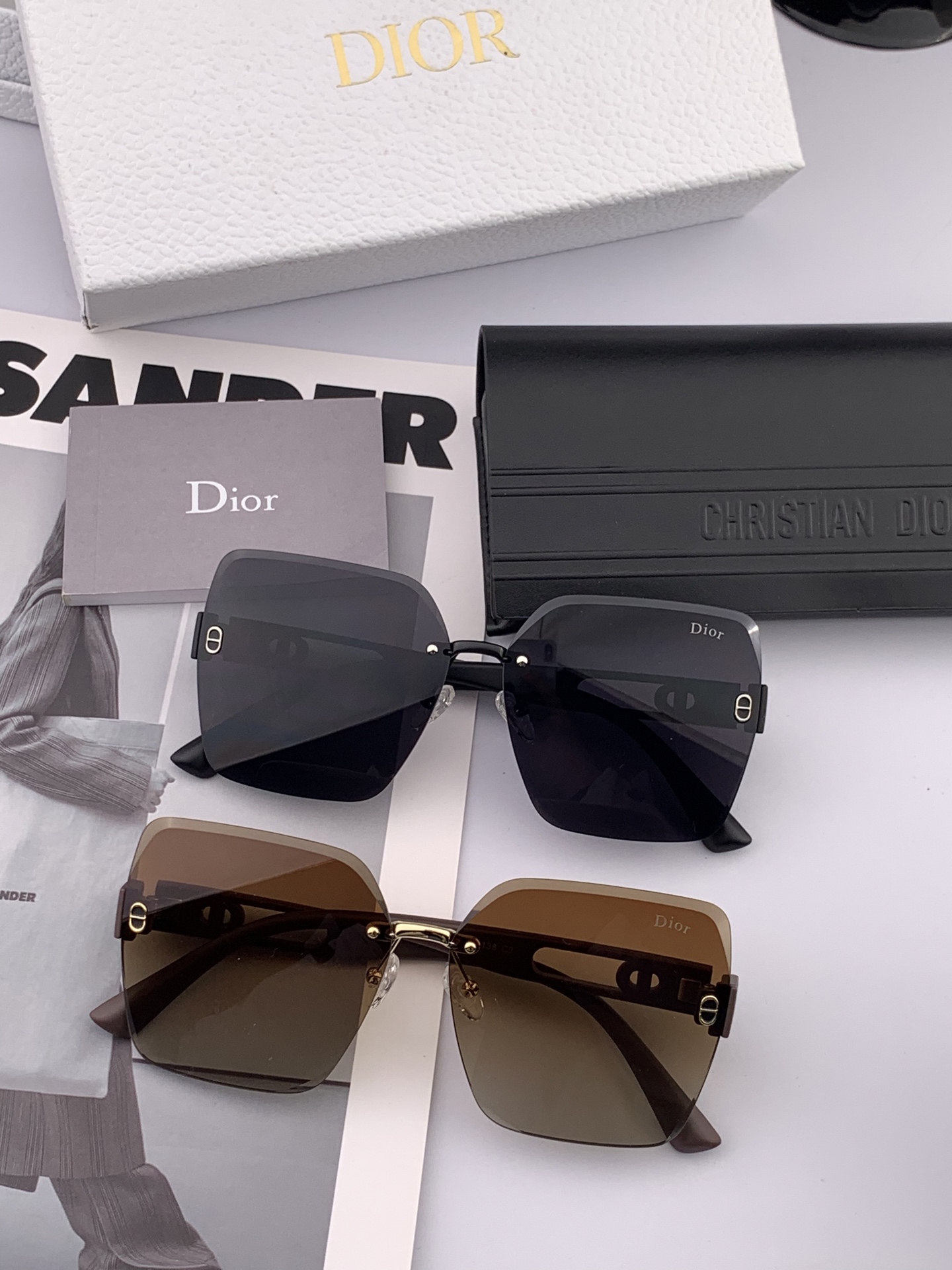 🔺 【DIOR-迪奥】2025开春新款 潮流爆款 时尚方框太阳镜 高品质 佩戴舒适 网红潮款墨镜 女士高