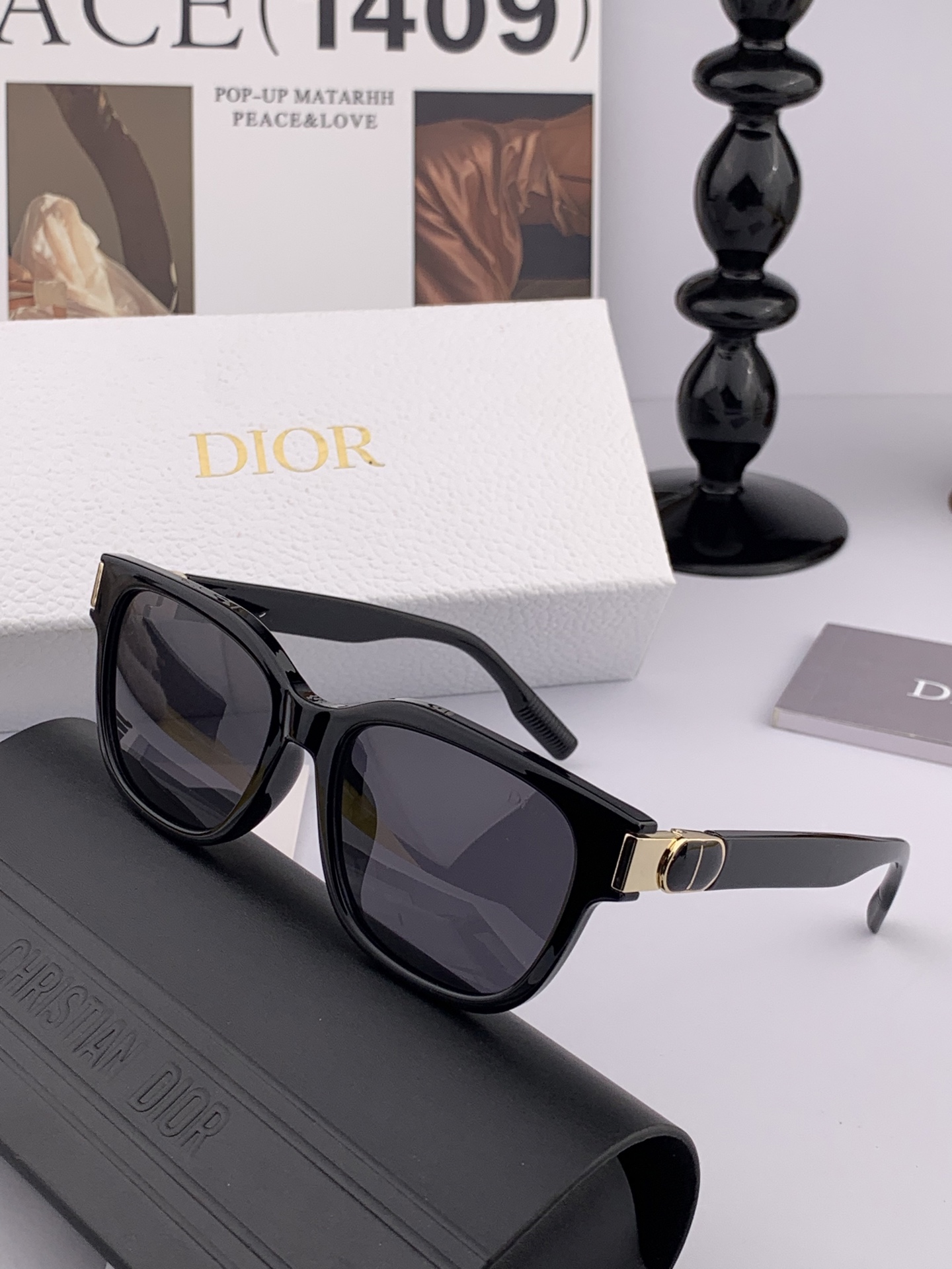 🔺 【DIOR】2025开春新款 潮流爆款 时尚方框偏光太阳镜 高品质 佩戴舒适 网红潮款墨镜 女士高清