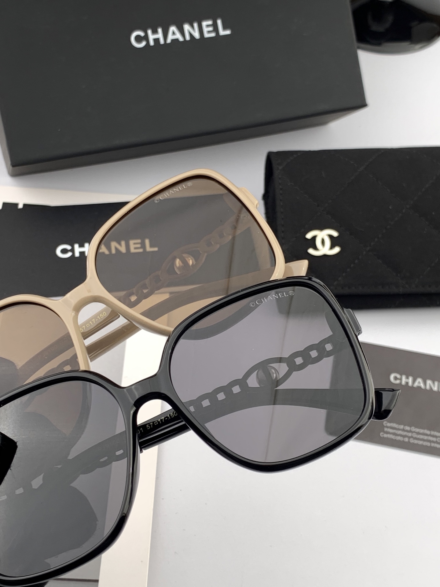 🔺CHANEL🔻2025官方早春新款，众多明星同款色香奈儿‼️‼️新款珍珠大框偏光墨镜 ，🌈🌈宝丽来超清