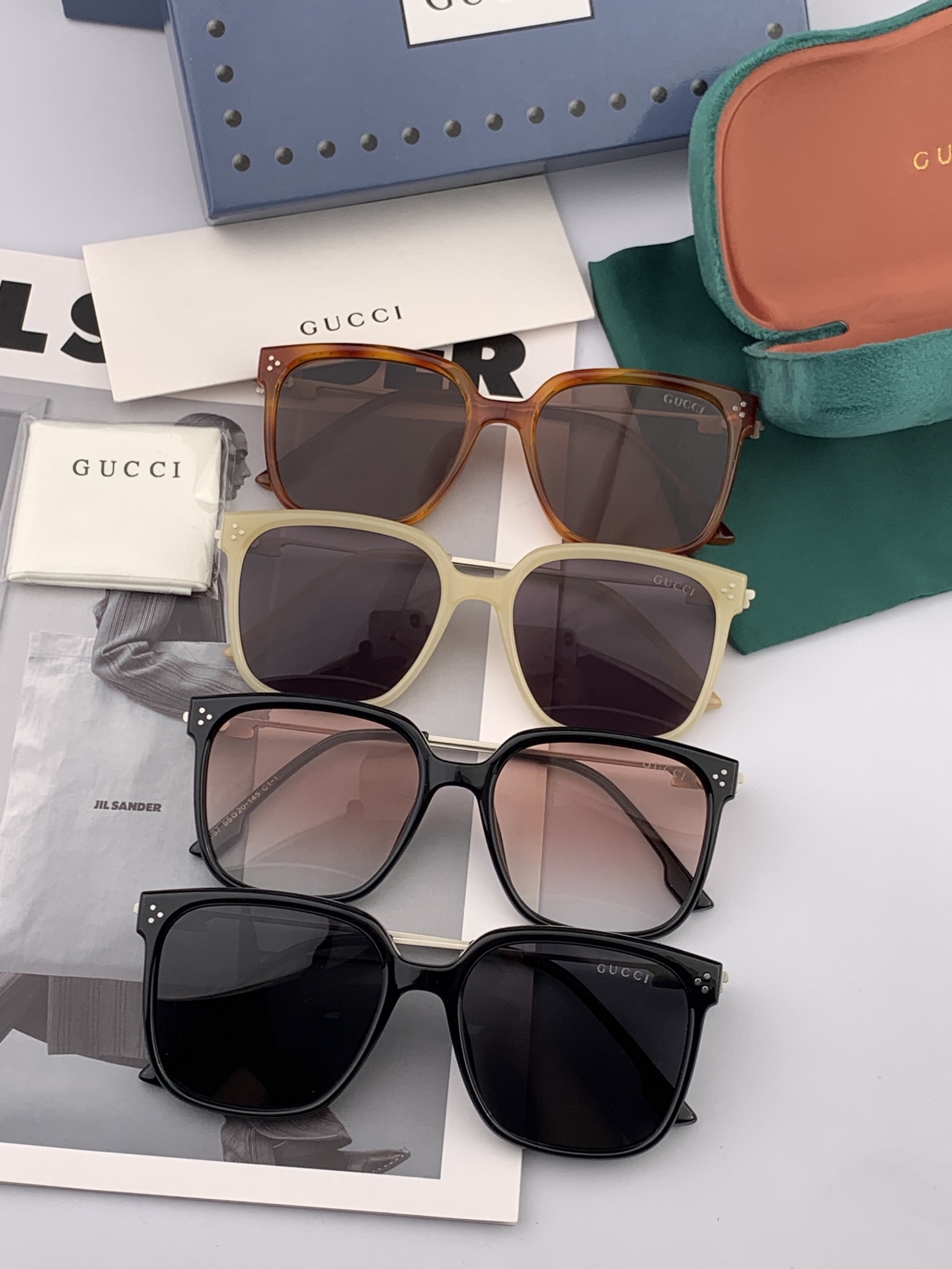 🔺 【GUCCI】2025开春新款 潮流爆款 时尚方框偏光太阳镜 高品质 佩戴舒适 网红潮款墨镜 女士高