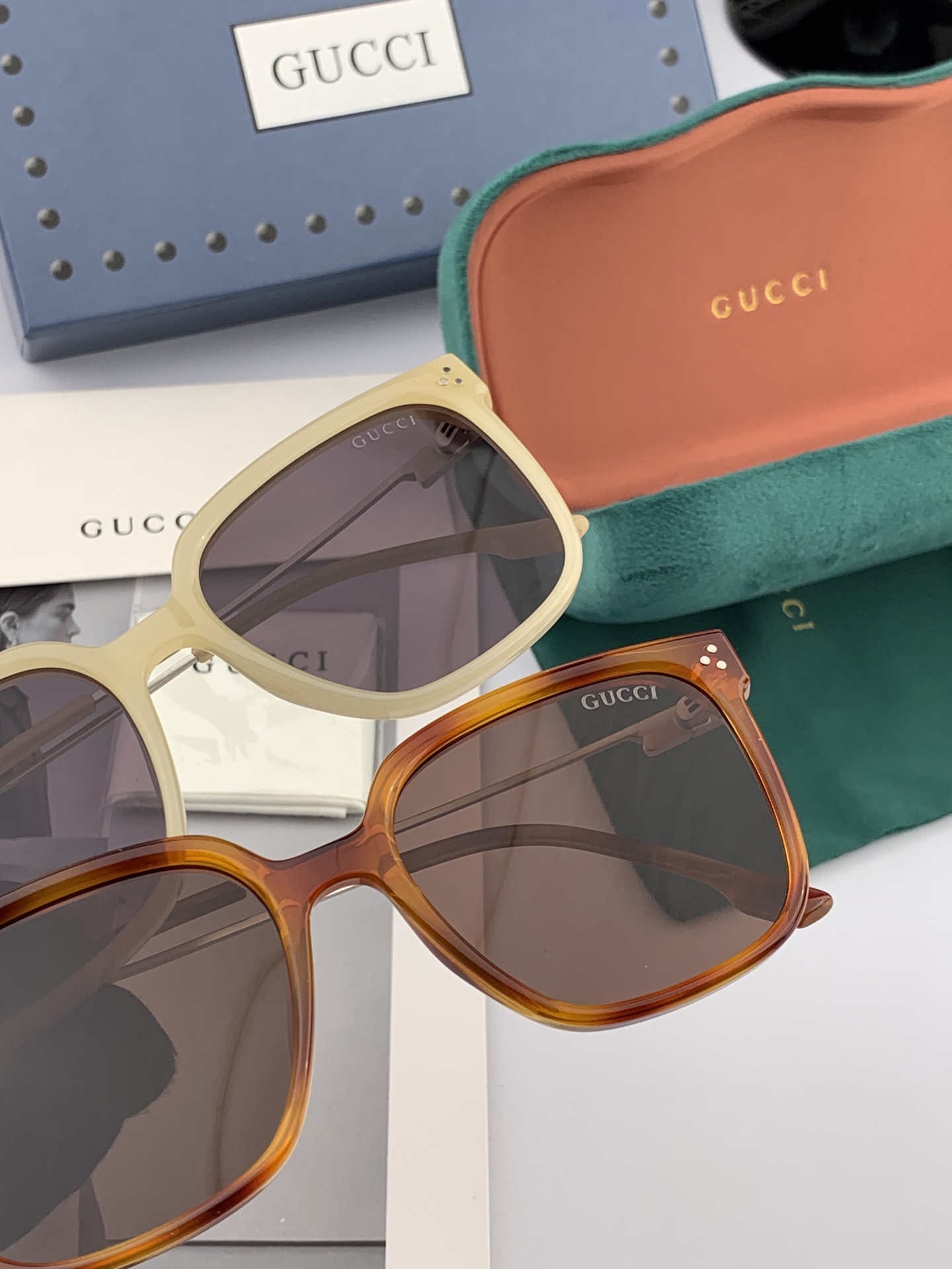 🔺 【GUCCI】2025开春新款 潮流爆款 时尚方框偏光太阳镜 高品质 佩戴舒适 网红潮款墨镜 女士高
