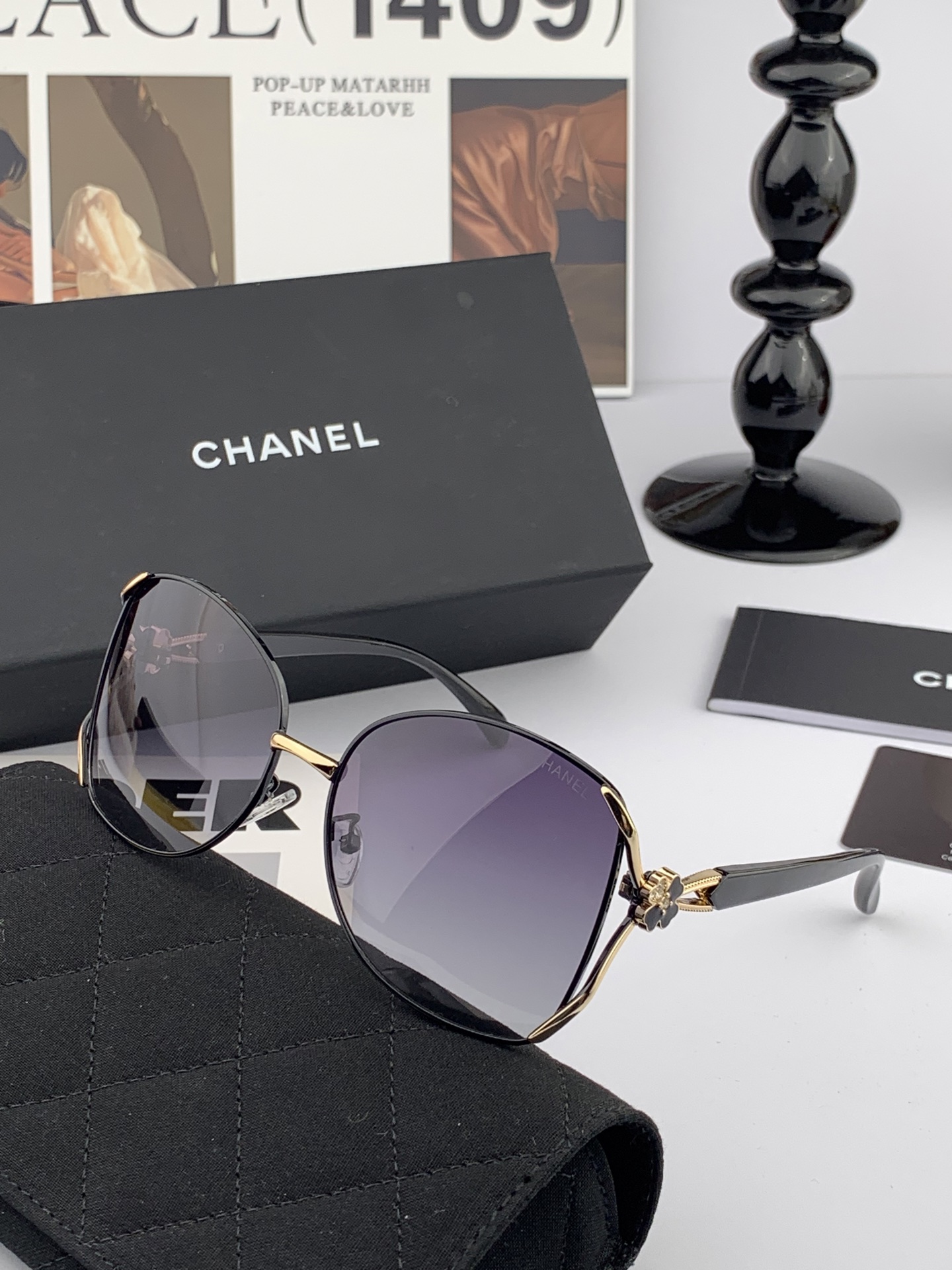 【CHANEL】香奈儿 2025新款山茶花潮流爆款 时尚圆框太阳镜 佩戴舒适 网红潮款墨镜  ♥️♥️型
