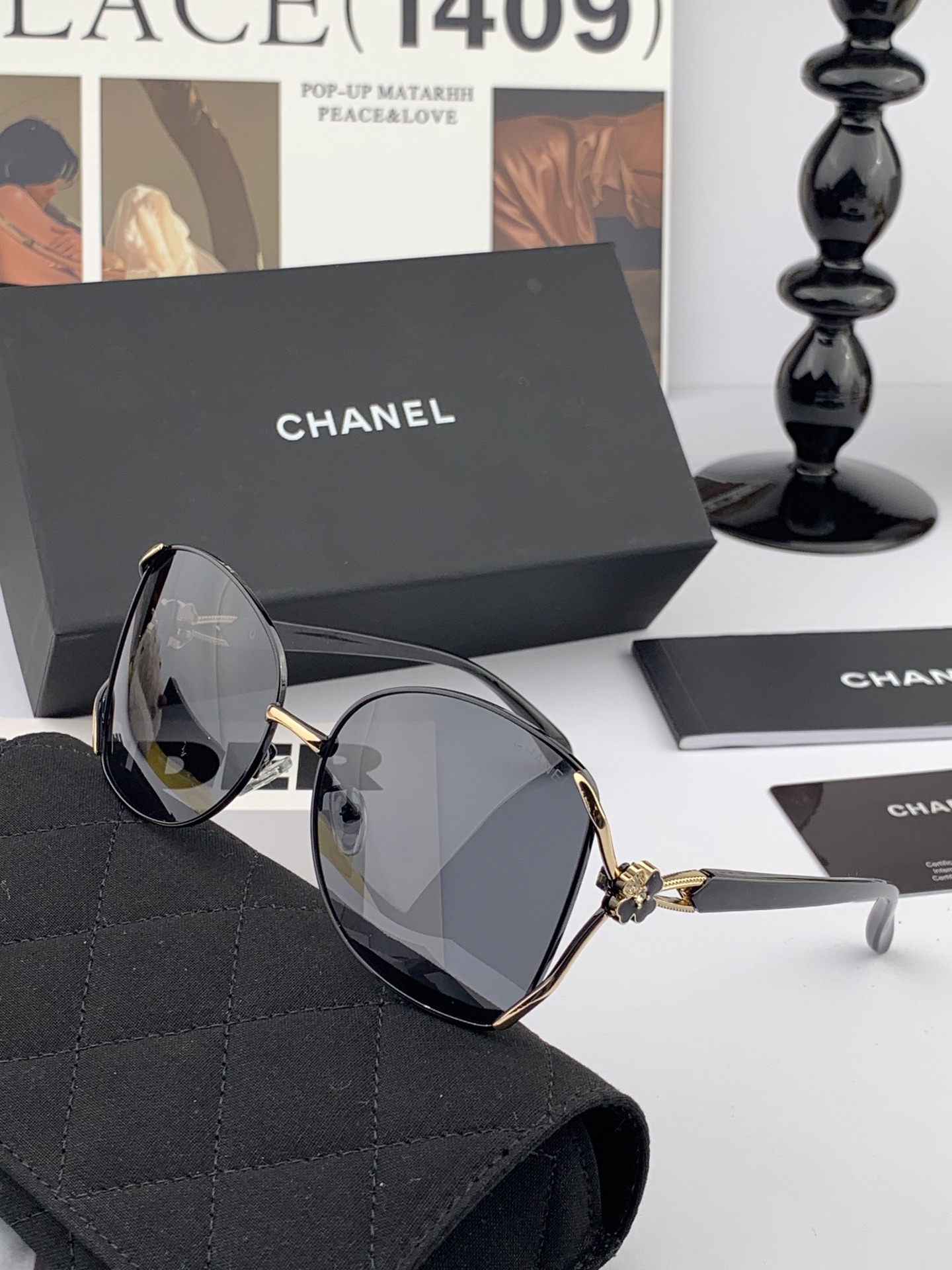 【CHANEL】香奈儿 2025新款山茶花潮流爆款 时尚圆框太阳镜 佩戴舒适 网红潮款墨镜  ♥️♥️型