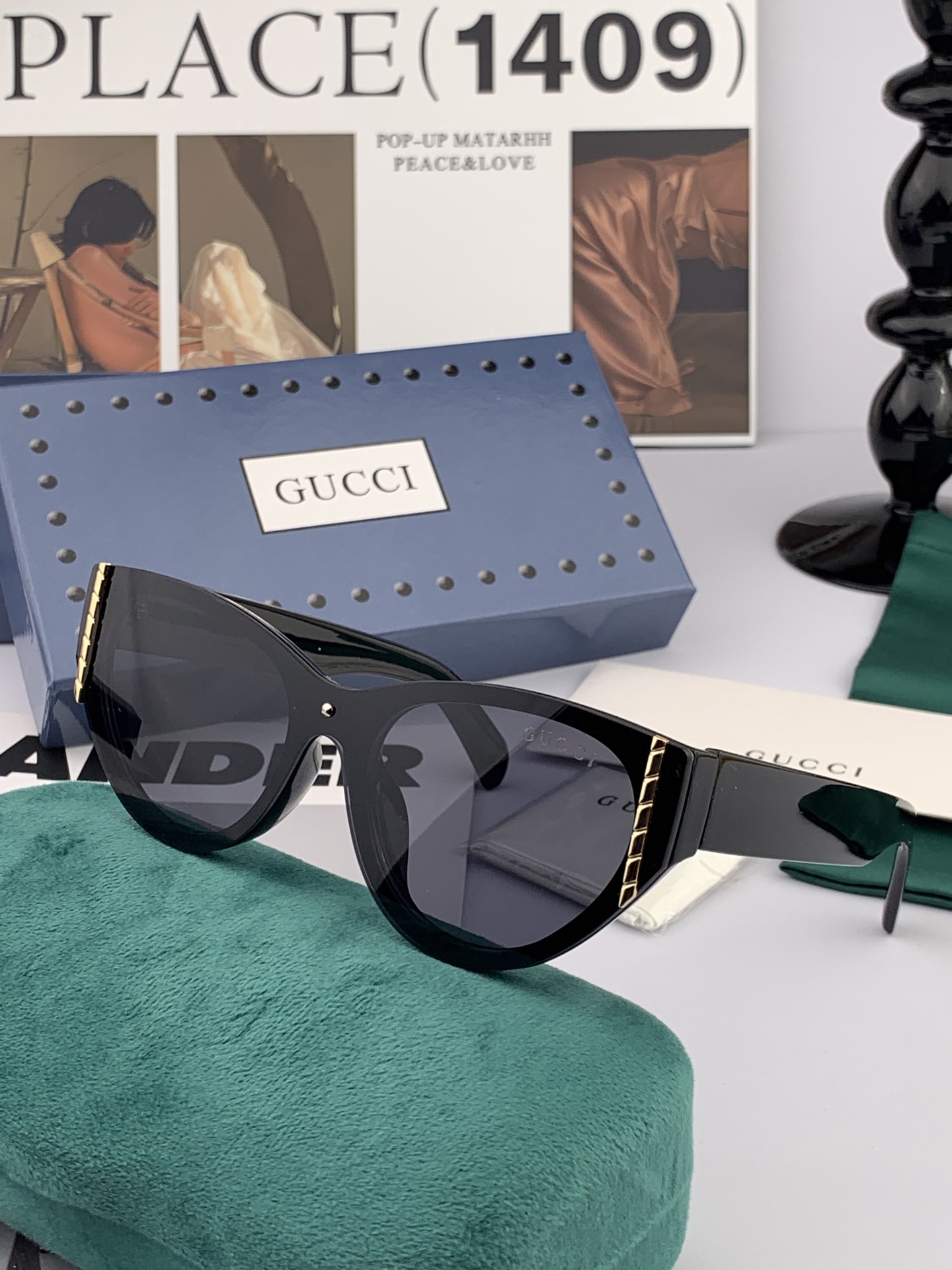  🔺 【GUCCI】2025开春新款 潮流爆款 时尚方框太阳镜 高品质 佩戴舒适 网红潮款墨镜 型号：G