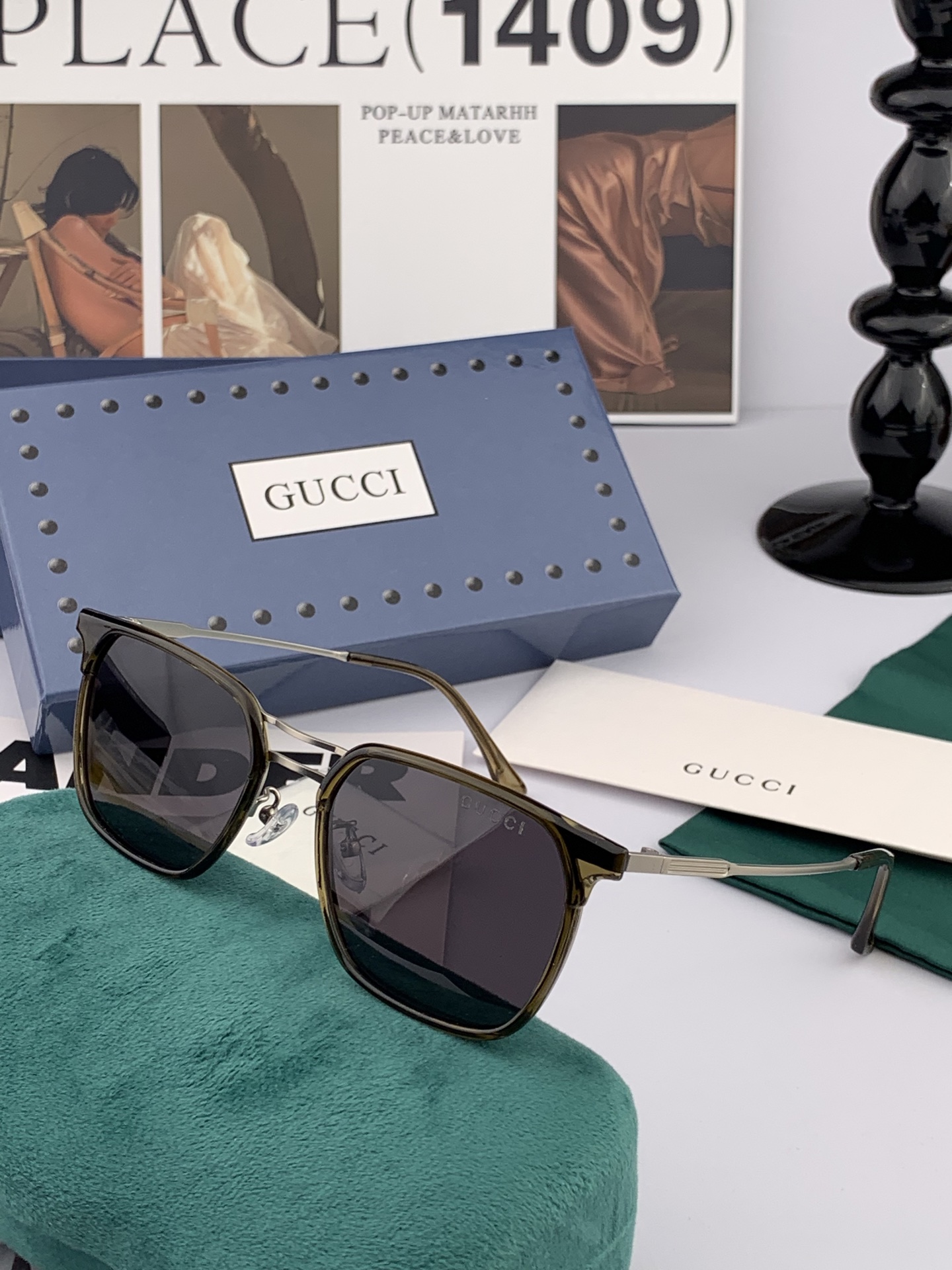 ♦️ GUCCI 2025新款男女情侣款太阳镜 超轻超有弹性整幅眼镜 重要的是压不坏 高清镜片、精湛的工