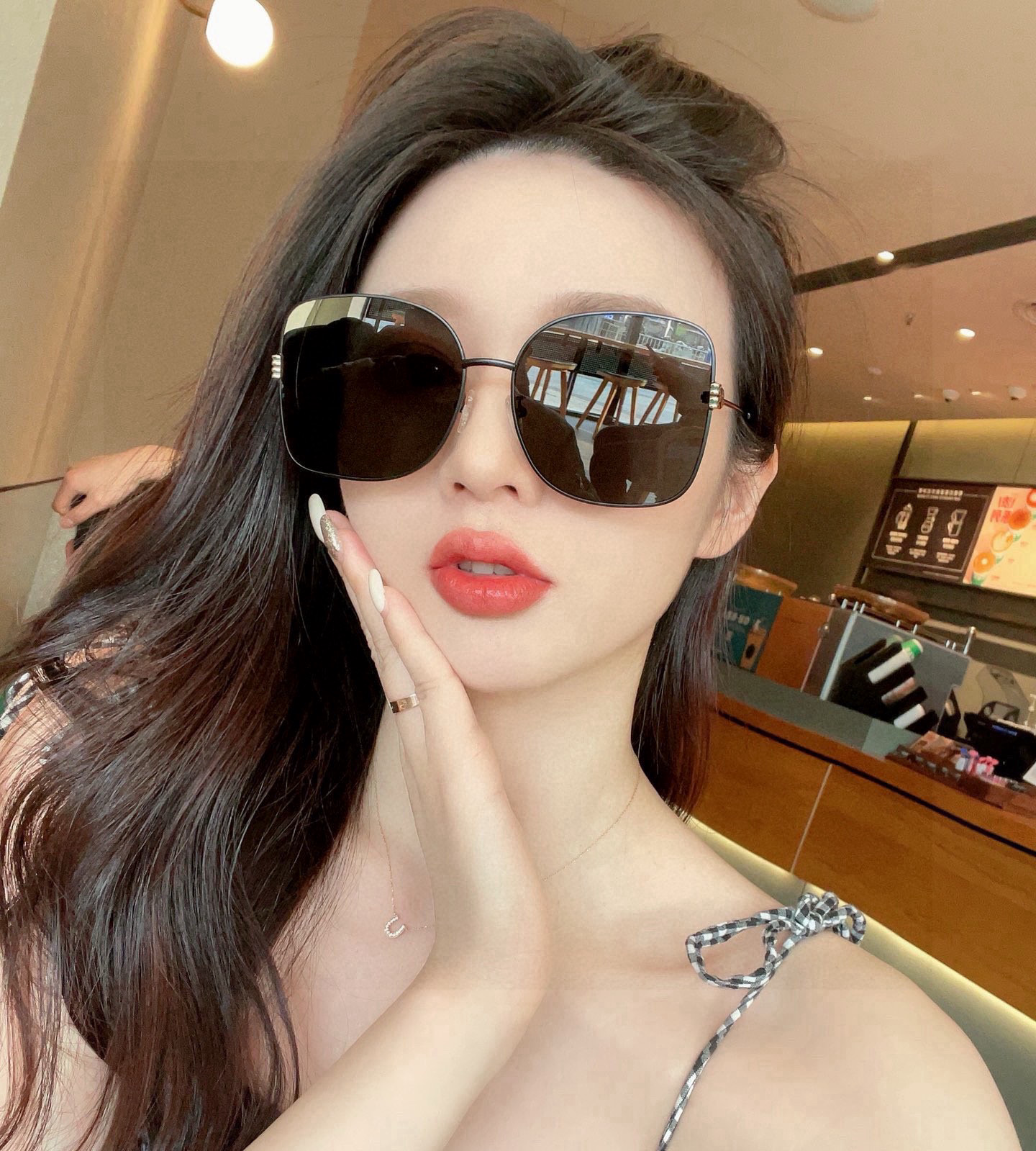 🔺 【GUCCI-尼龙偏光太阳镜】2025开春新款 潮流爆款 时尚圆框偏光太阳镜 高品质 佩戴舒适 网红