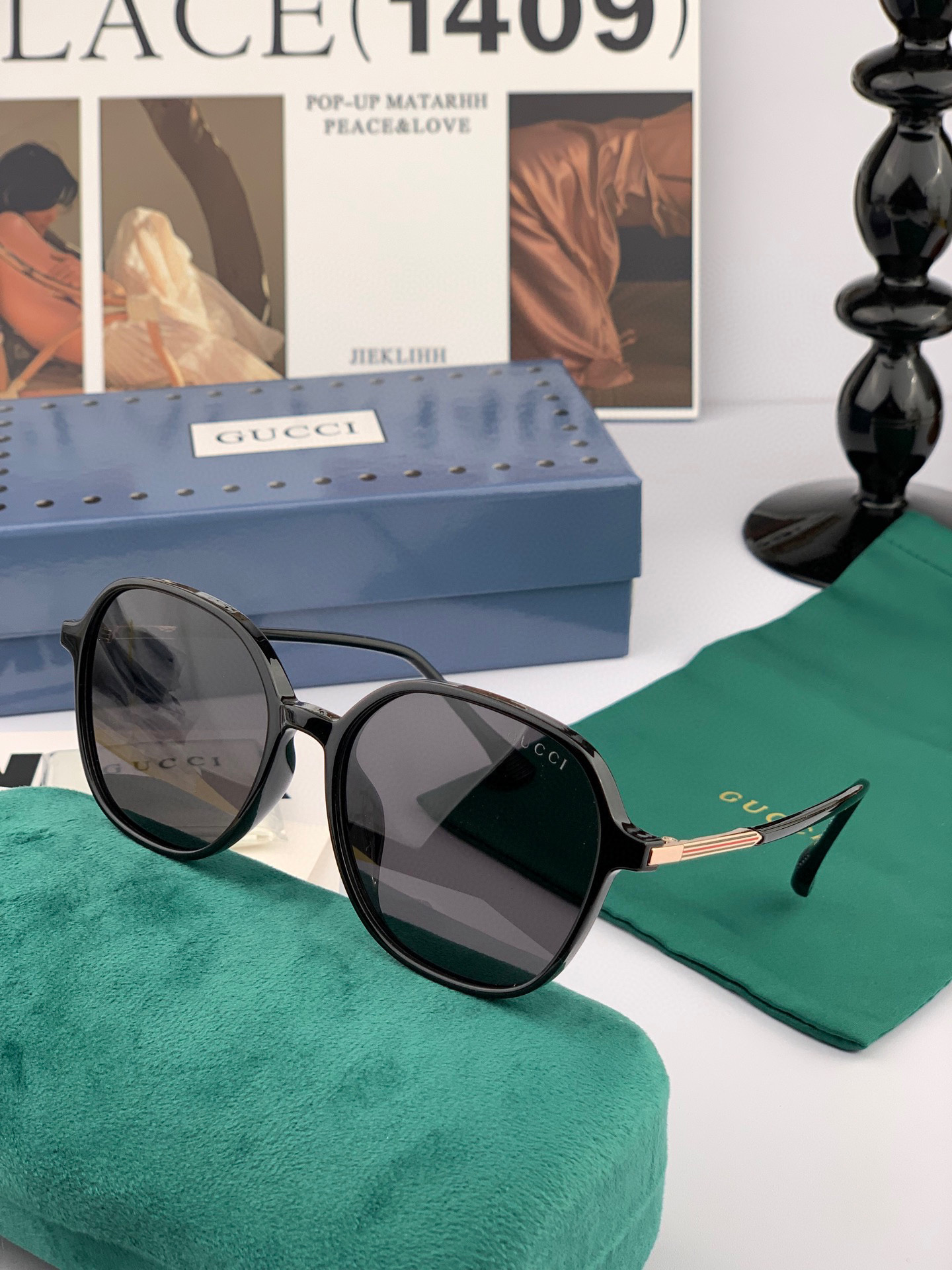  🔺GUCCI🔻古驰 GG圆框太阳镜 完美品质 🎓独特设计  适合各种脸型 亮相时装周 超时尚百搭 实物