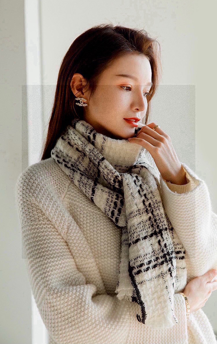  ‼️新😘😘香奈儿（CHANEL）年度最美‼️ 【双C编织格纹披肩】独家渠道原单货‼️年度最新力作 顶极