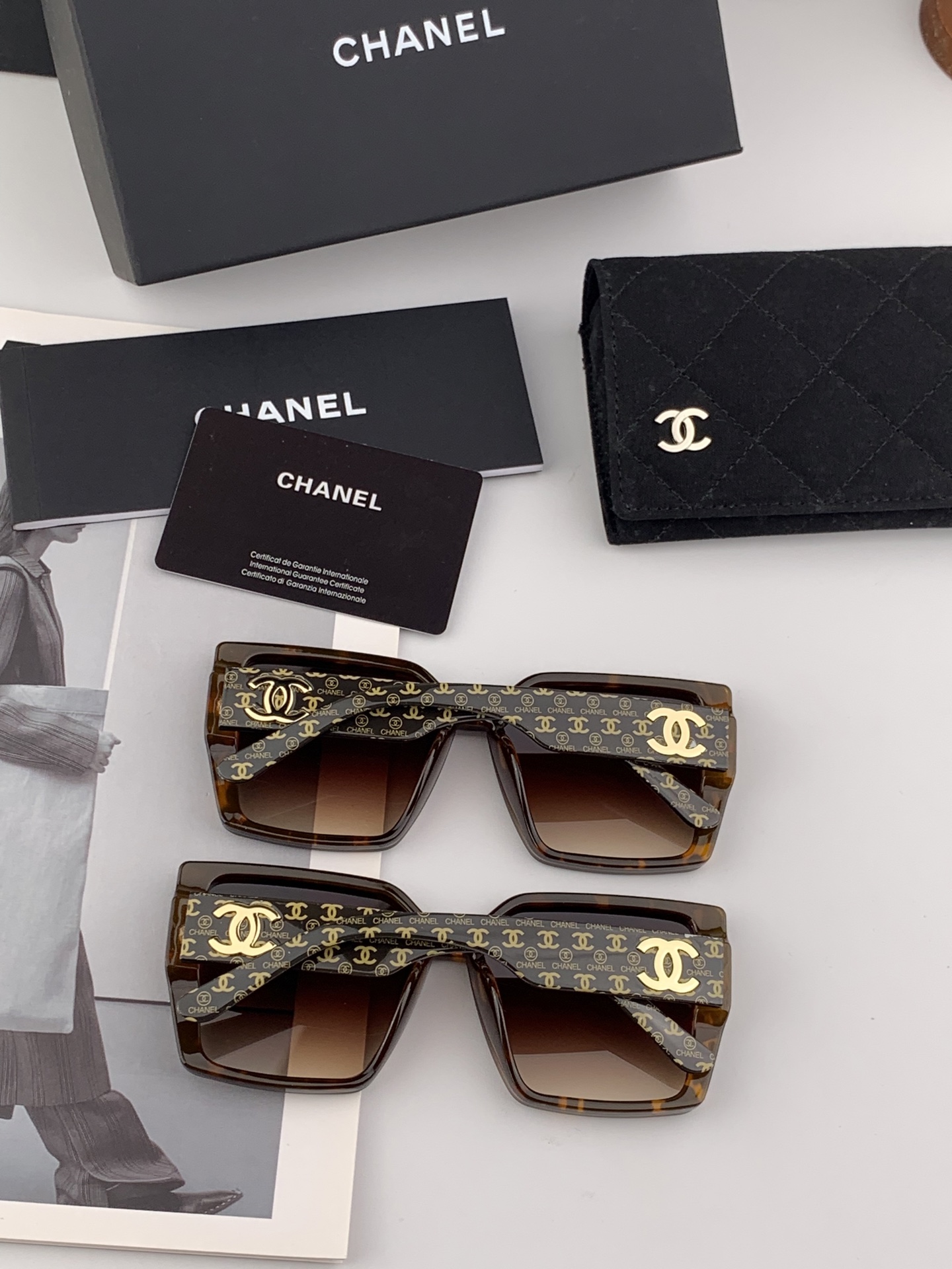 🔺CHANEL🔻2025官方早春新款，众多明星同款色香奈儿‼️‼️新款大框墨镜 ，🌈🌈宝丽来超清太阳镜🔝